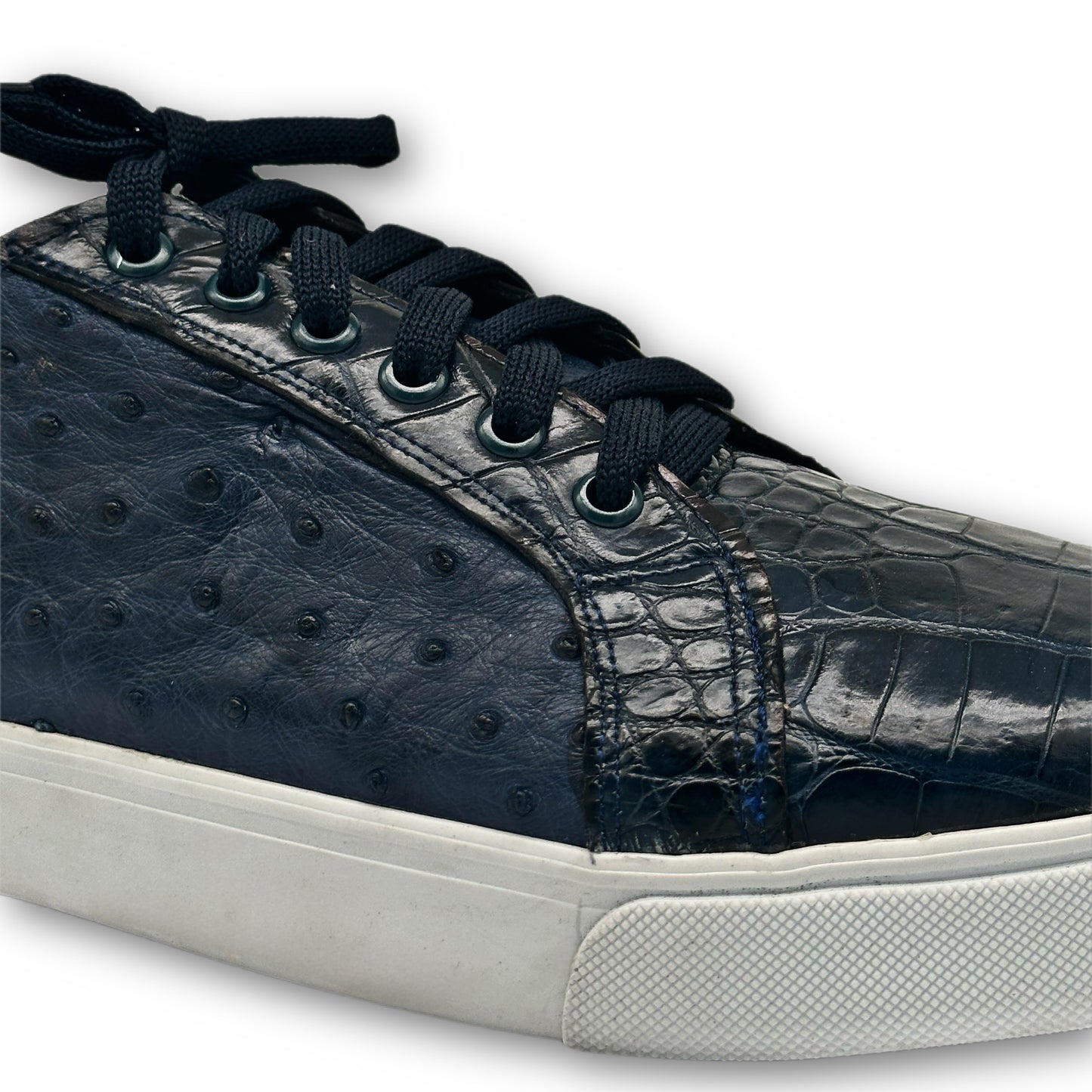 Midnight Fusion Alligator Ostrich Low Top Tennis Shoes