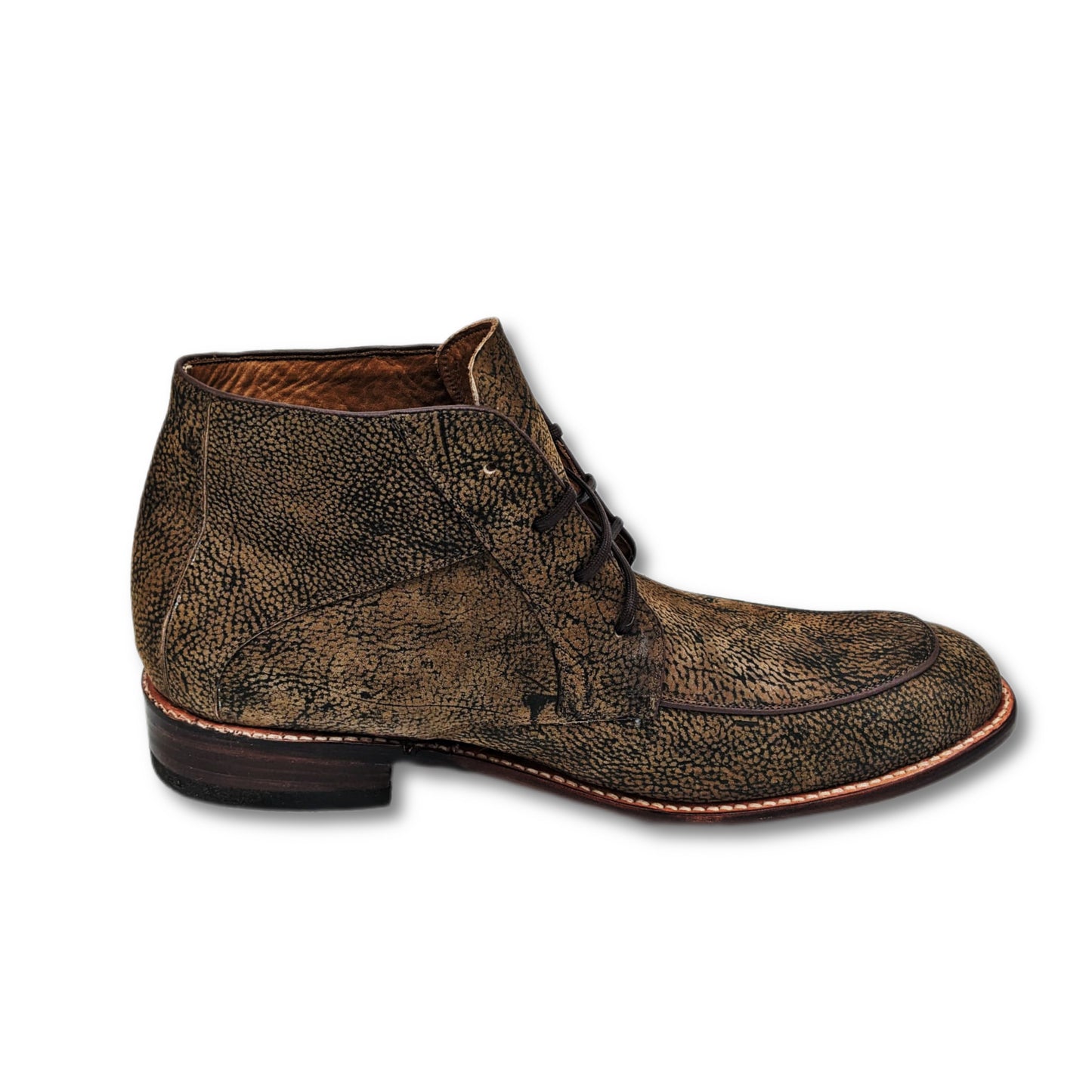 Trekker Giraffe Leather Hide Lace-Up Chukka Boots