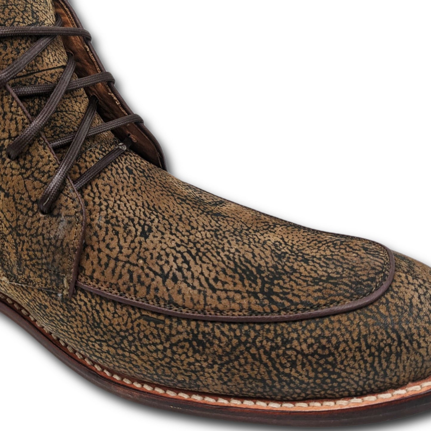 Trekker Giraffe Leather Hide Lace-Up Chukka Boots