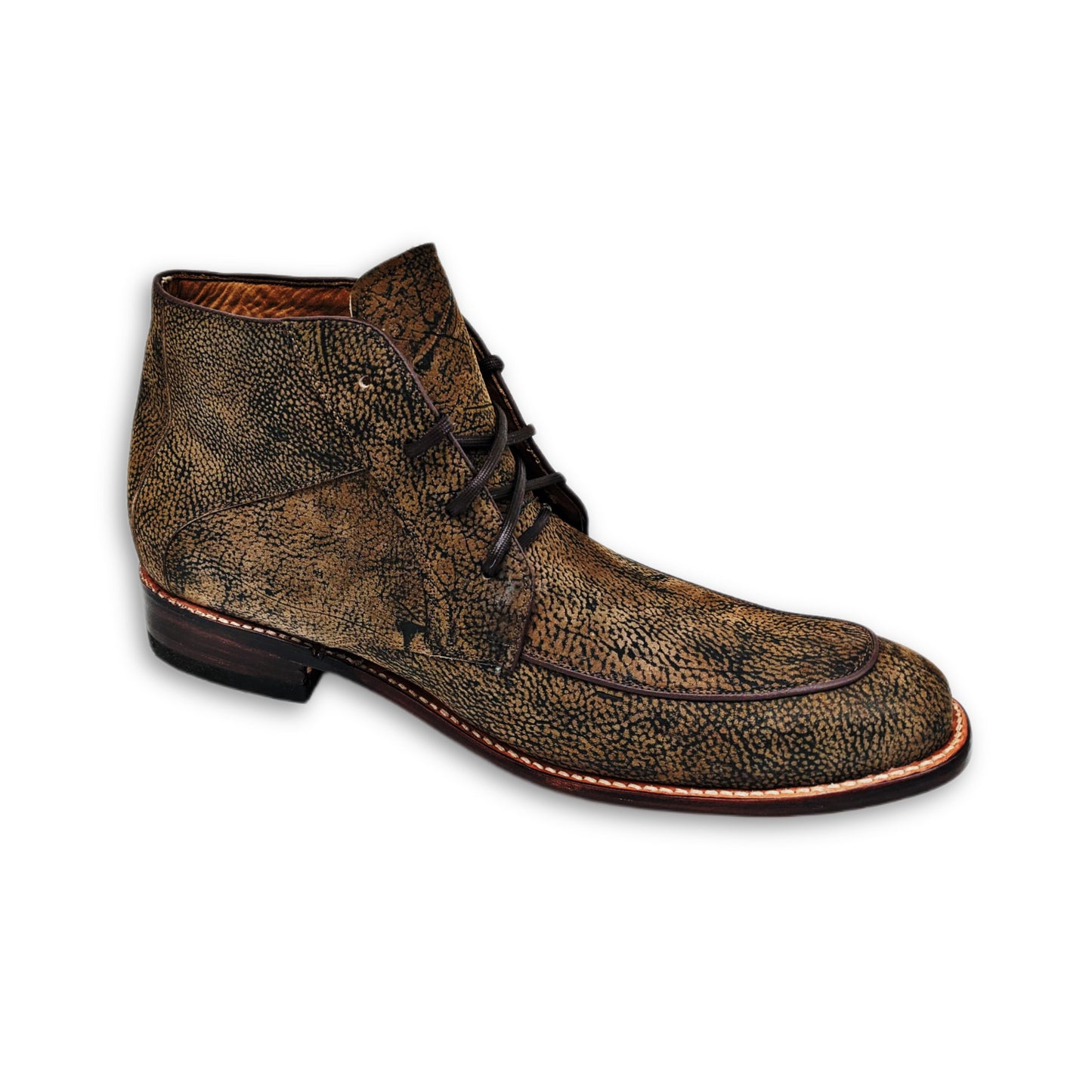 Trekker Giraffe Leather Hide Lace-Up Chukka Boots