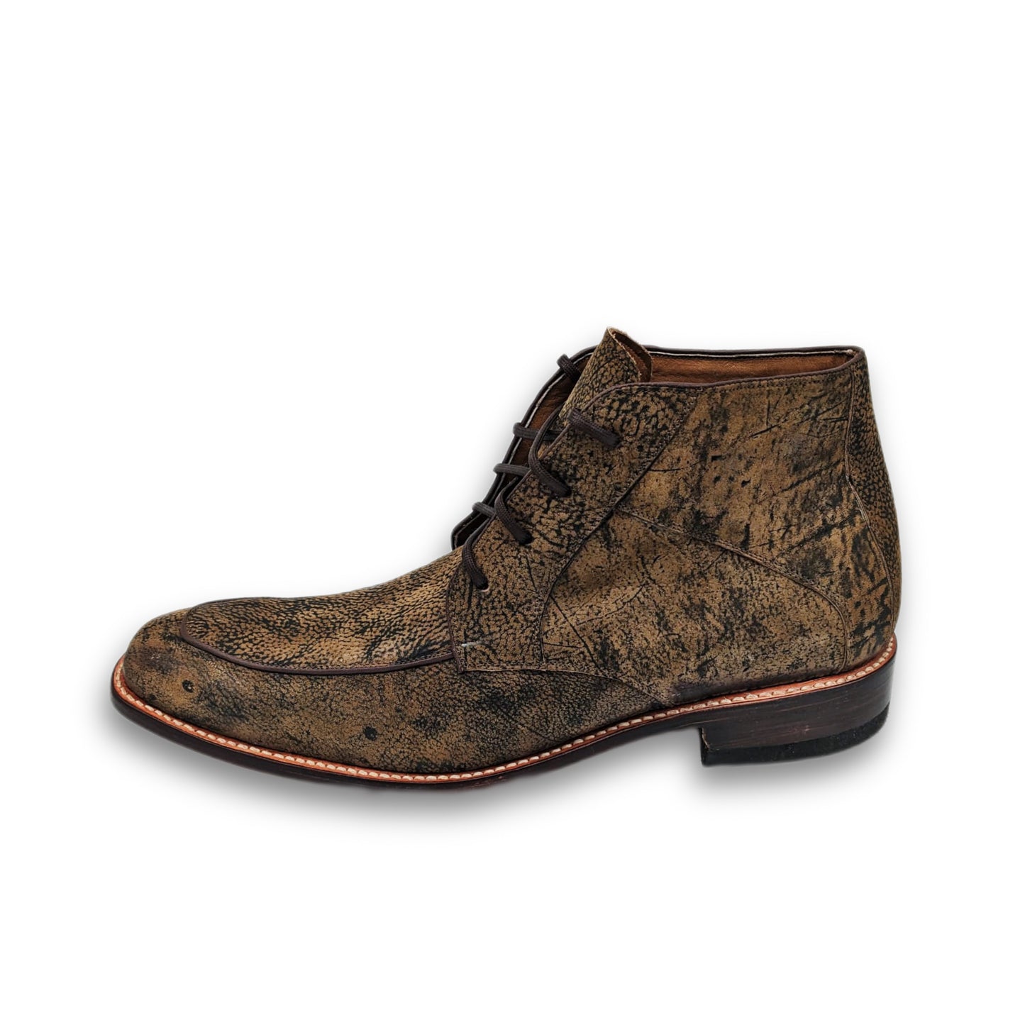 Trekker Giraffe Leather Hide Lace-Up Chukka Boots