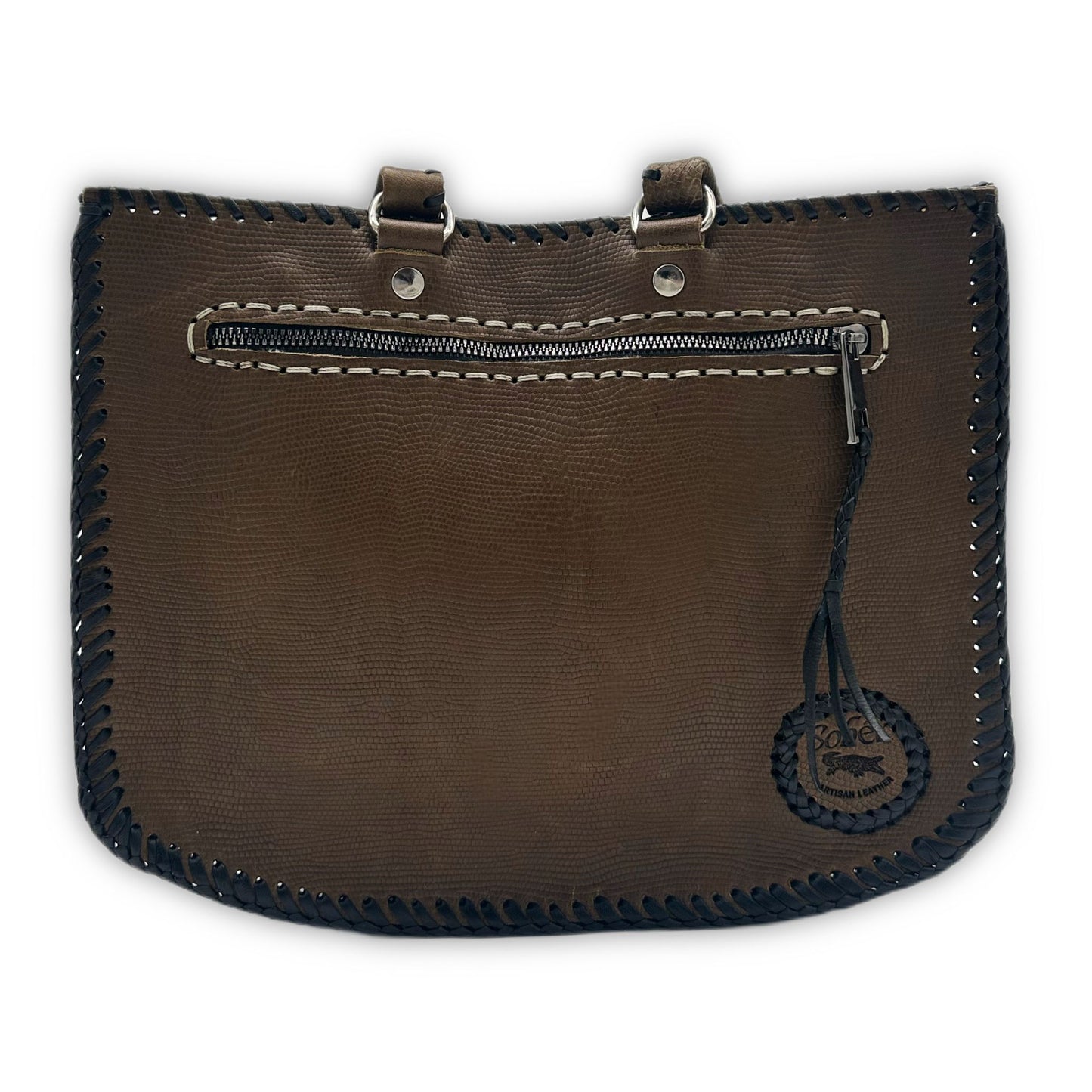 Sandy Snakeskin Tote and Tassel