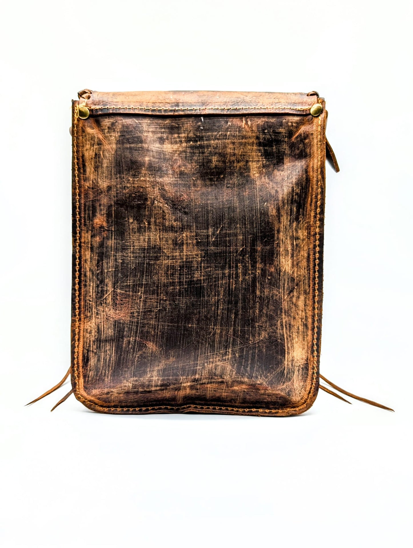 Bohemian Alligator Hornback Leather Hip Bag with Beaded Tassels