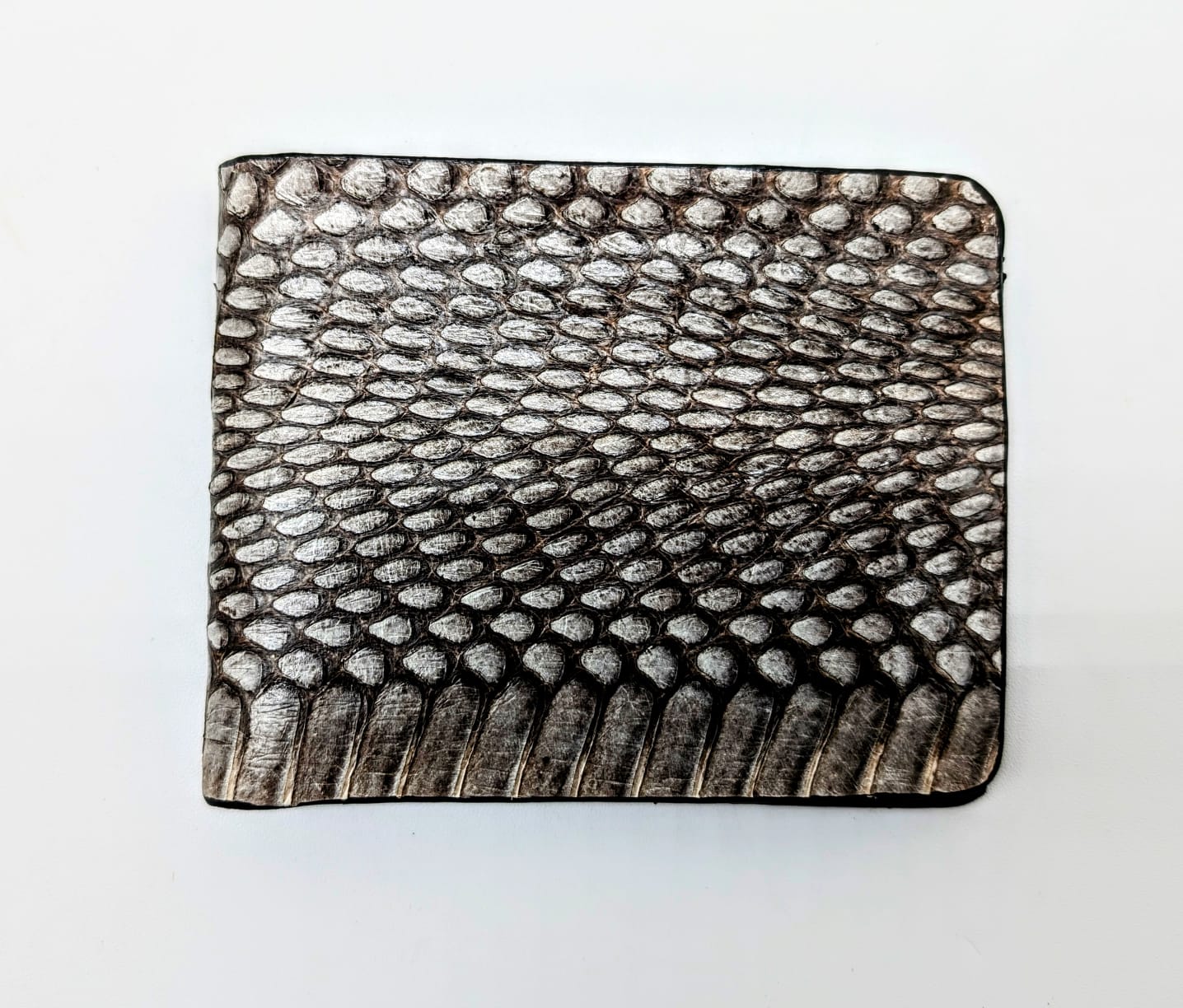 Silver Snakeskin Leather Western Wallet, Bifold Wallet, 6 card slot, Handmade Western Wallet, Cowboy Wallet