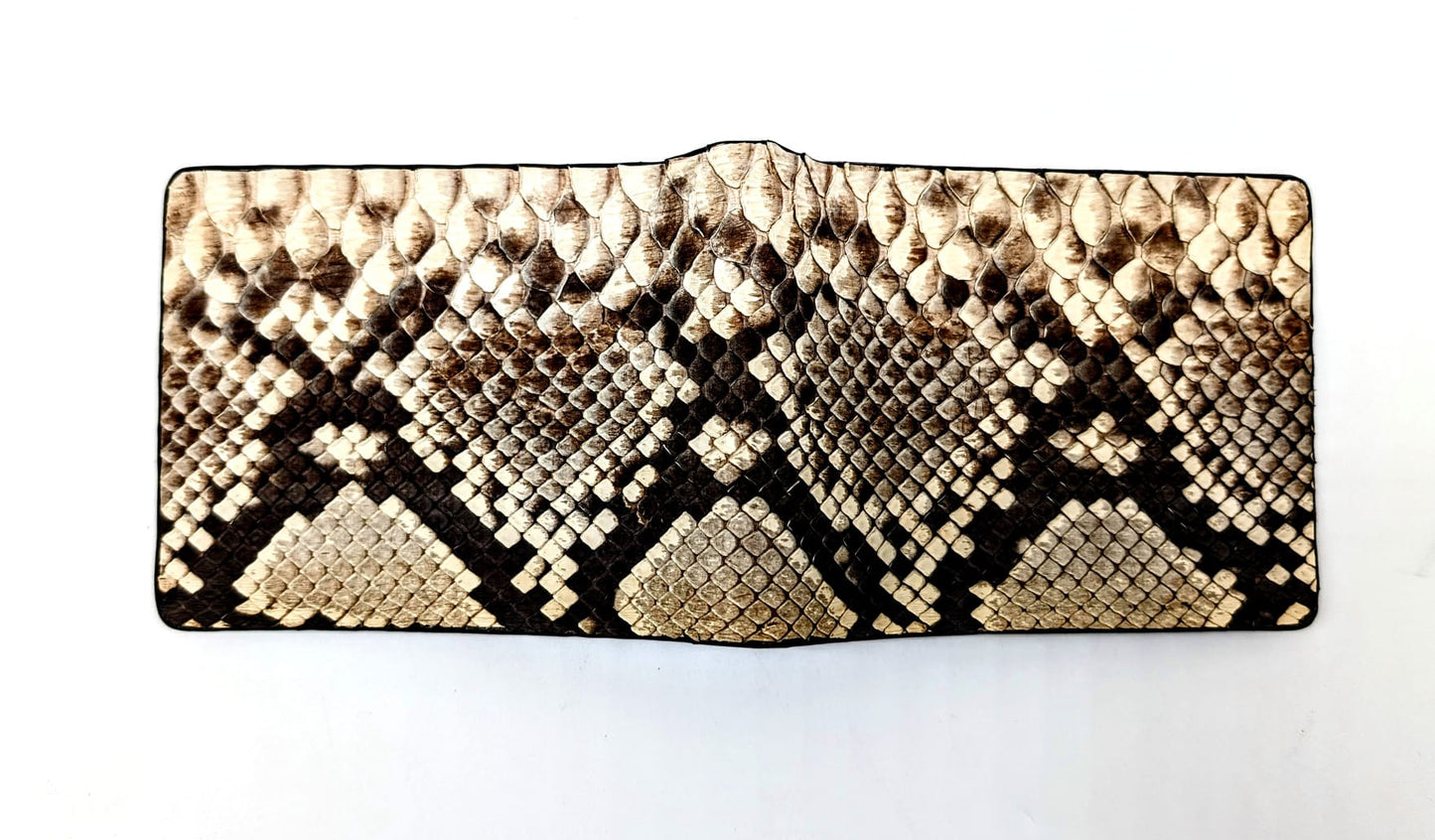 Natural Snakeskin Leather Western Wallet, Bifold Wallet, 6 card slot, Handmade Western Wallet, Cowboy Wallet