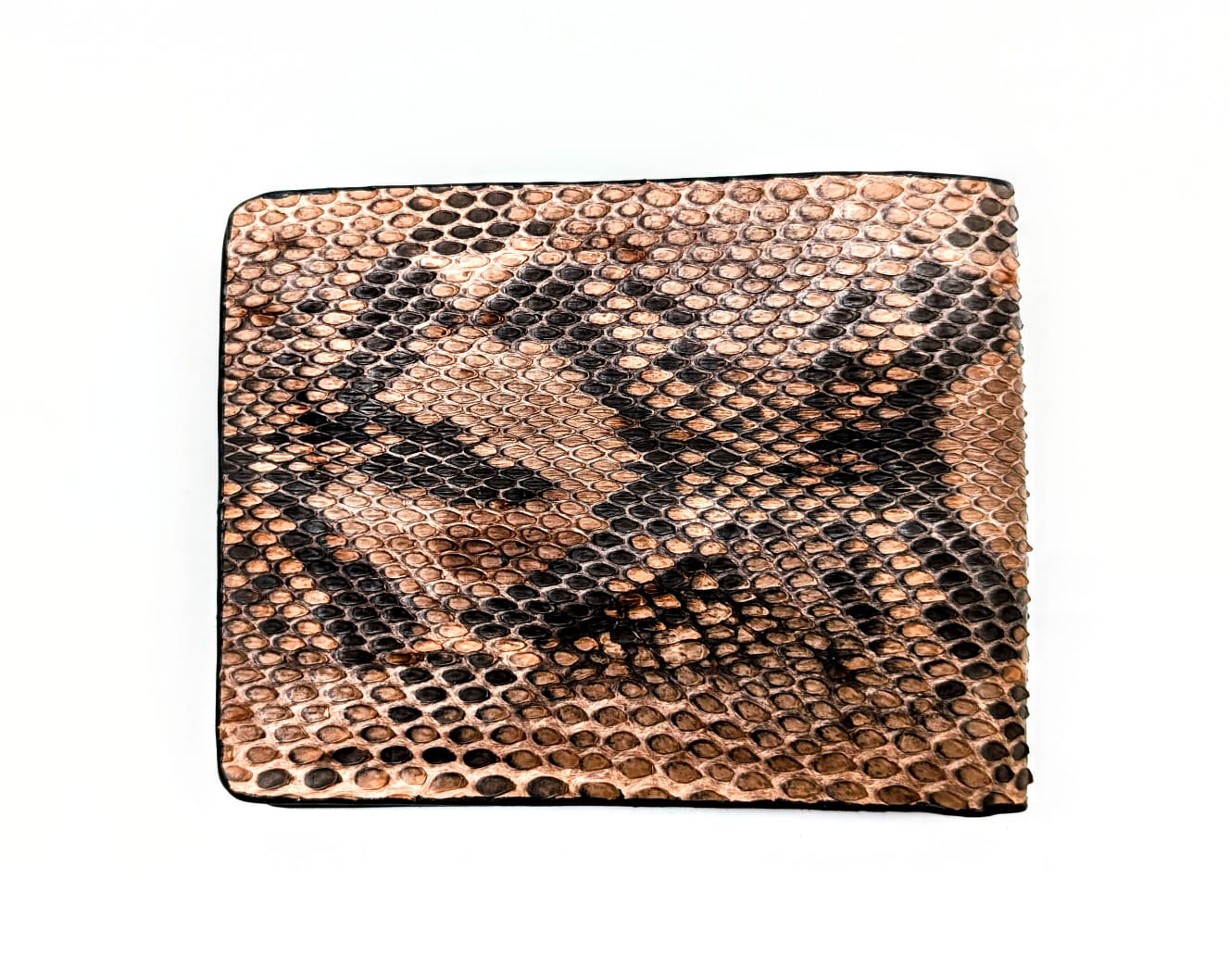 Caffe Mocha Snakeskin Leather Western Wallet, Bifold Wallet, 6 card slot, Handmade Western Wallet, Cowboy Wallet