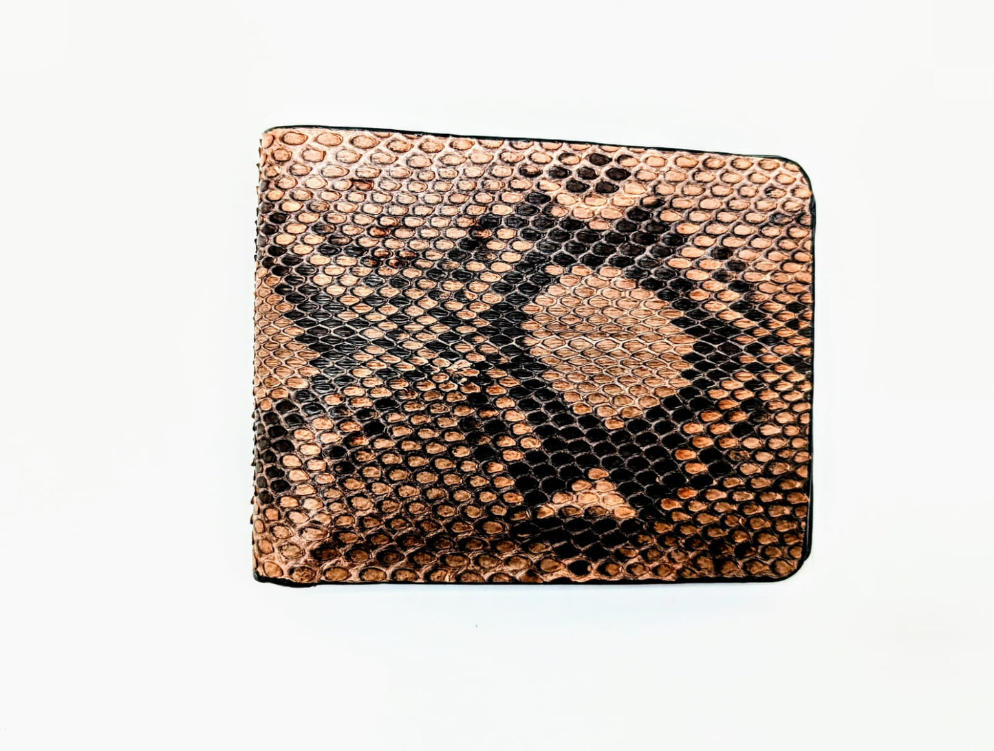 Caffe Mocha Snakeskin Leather Western Wallet, Bifold Wallet, 6 card slot, Handmade Western Wallet, Cowboy Wallet