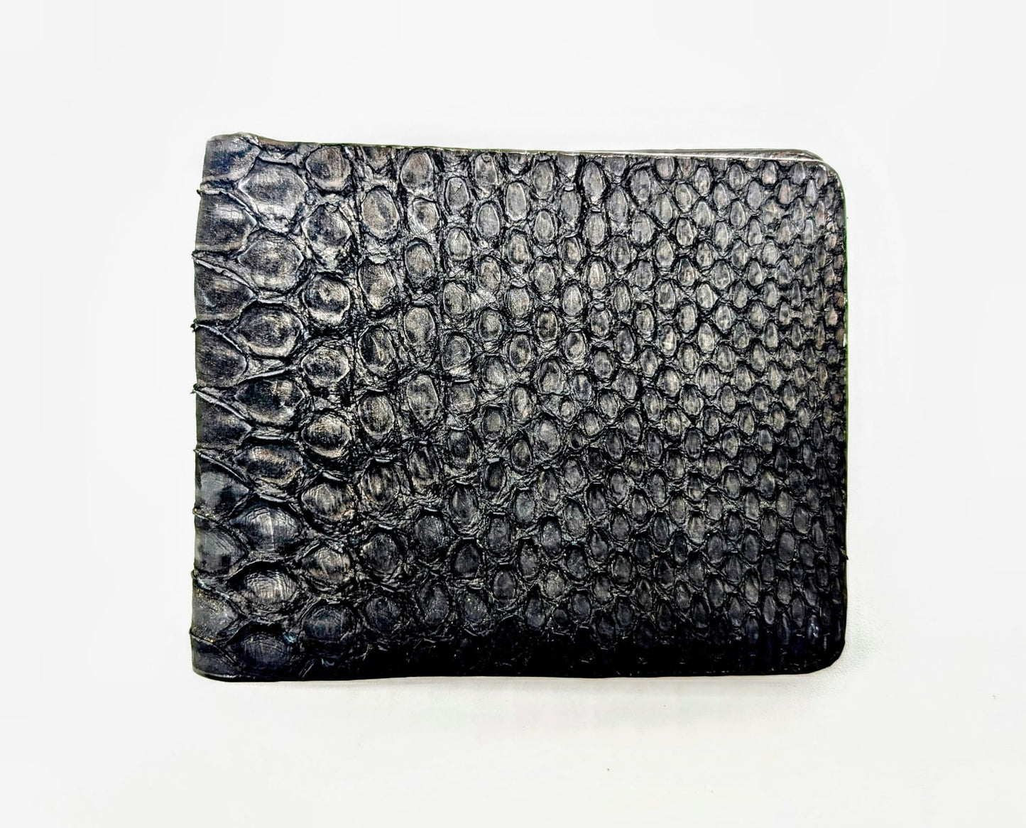 Black Suede Snakeskin Leather Western Wallet, Bifold Wallet, 6 card slot, Handmade Western Wallet, Cowboy Wallet