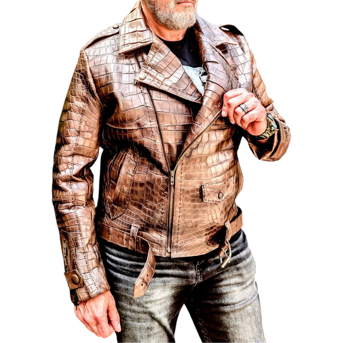 Sobek Collector’s Edition | Handmade Alligator Leather Biker Jacket
