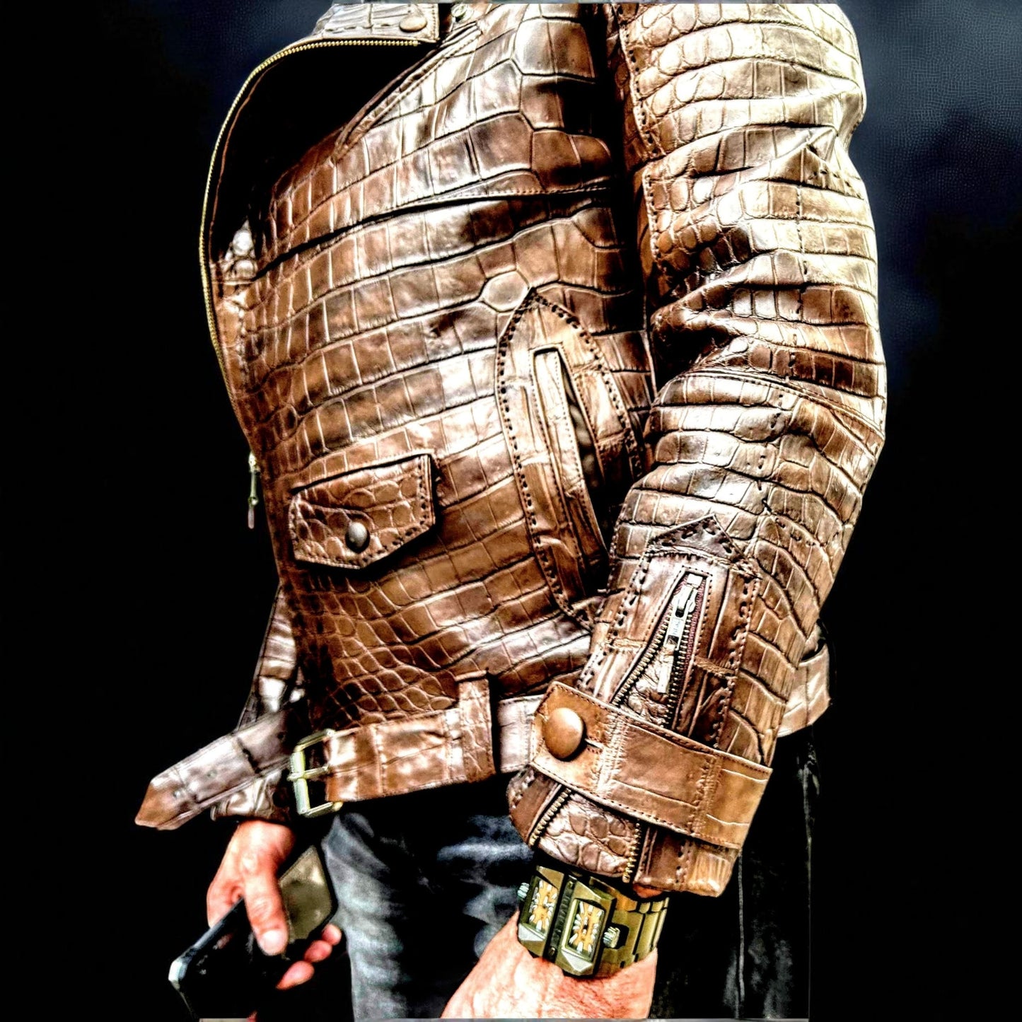 Sobek Collector’s Edition | Handmade Alligator Leather Biker Jacket