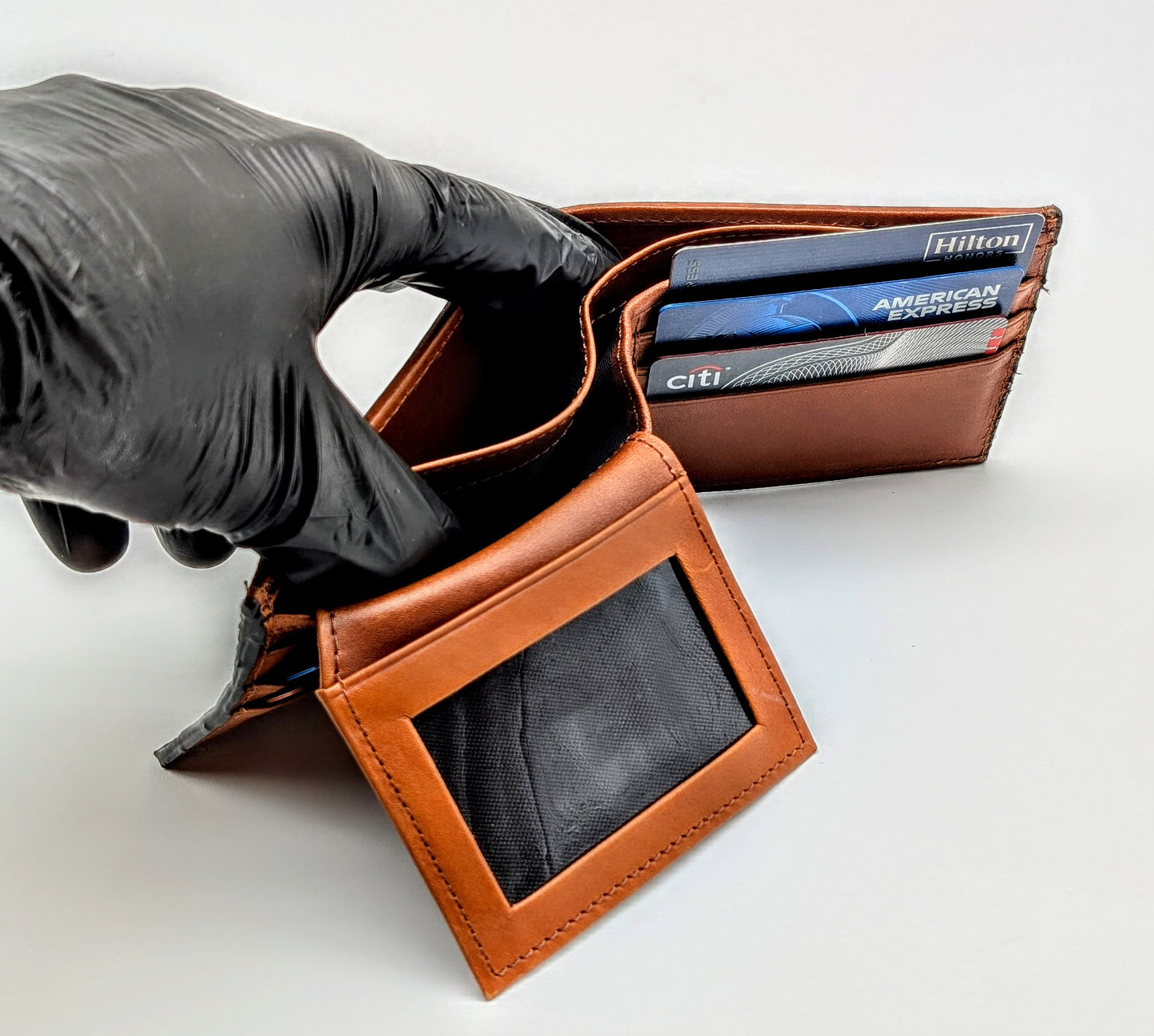 Genuine Ostrich Leg Bifold Wallet – Blue Jean Suede Finish | Handmade by Sobek