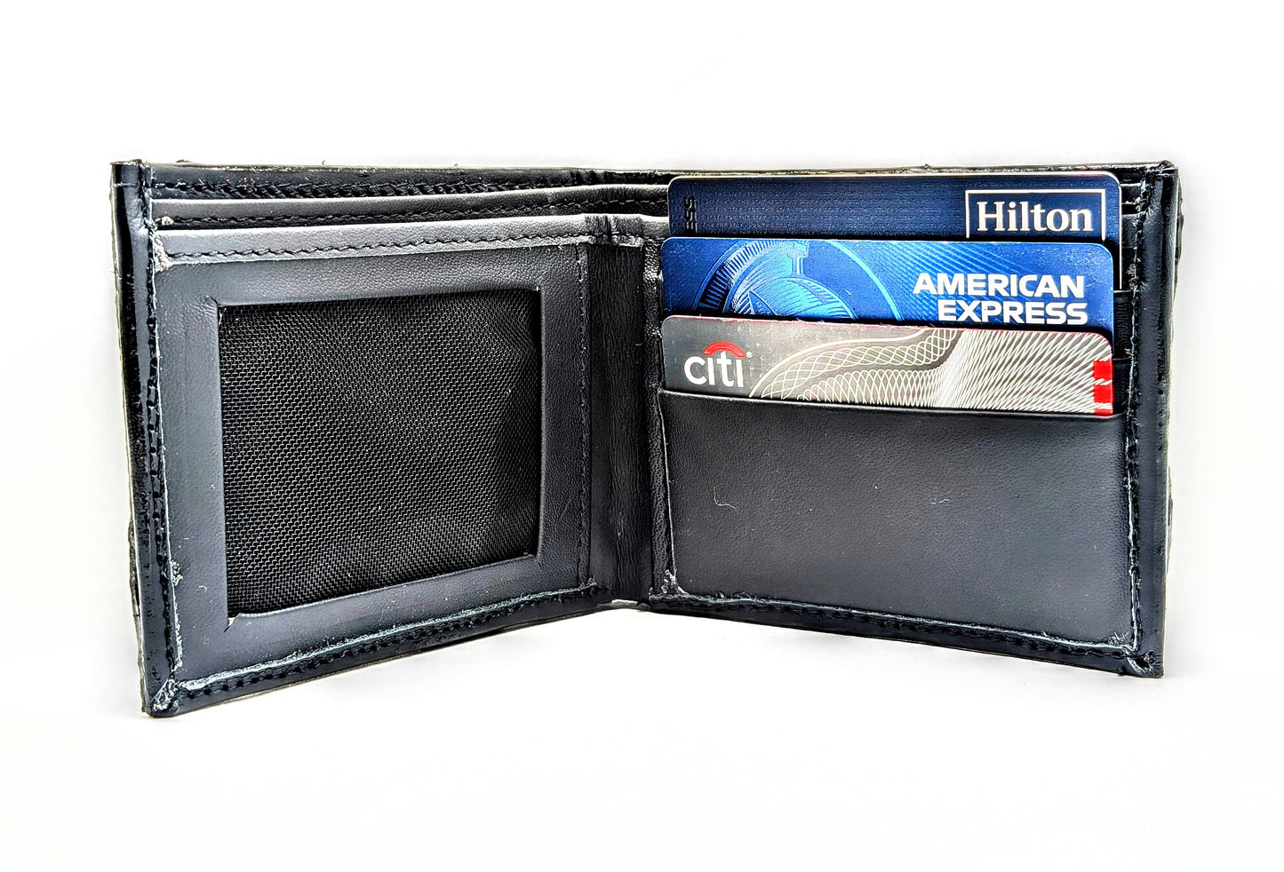 Genuine Pirarucu Leather Wallet – Blue Jean Finish | Handmade Exotic Bifold by Sobek