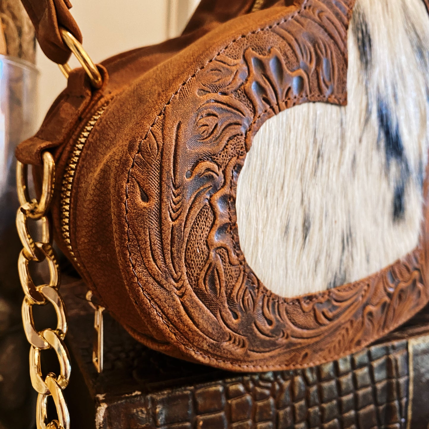 Cuore Fiorito Cowhide Purse