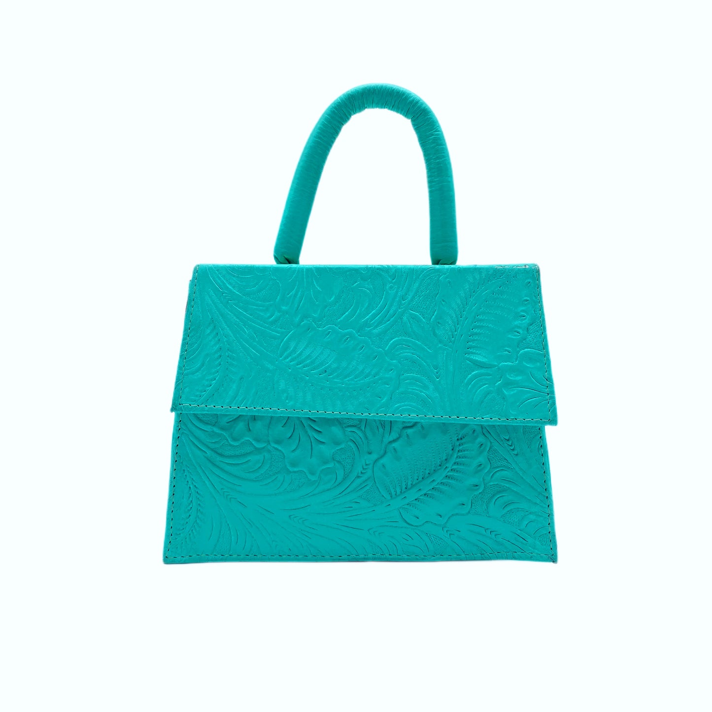 Fiori Celesti Corral Blue Tooled Leather Purse