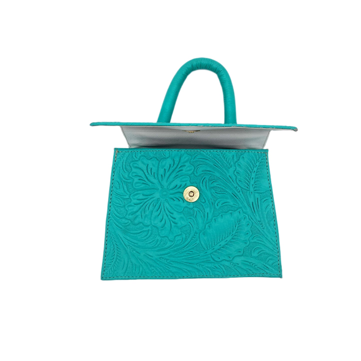 Fiori Celesti Corral Blue Tooled Leather Purse