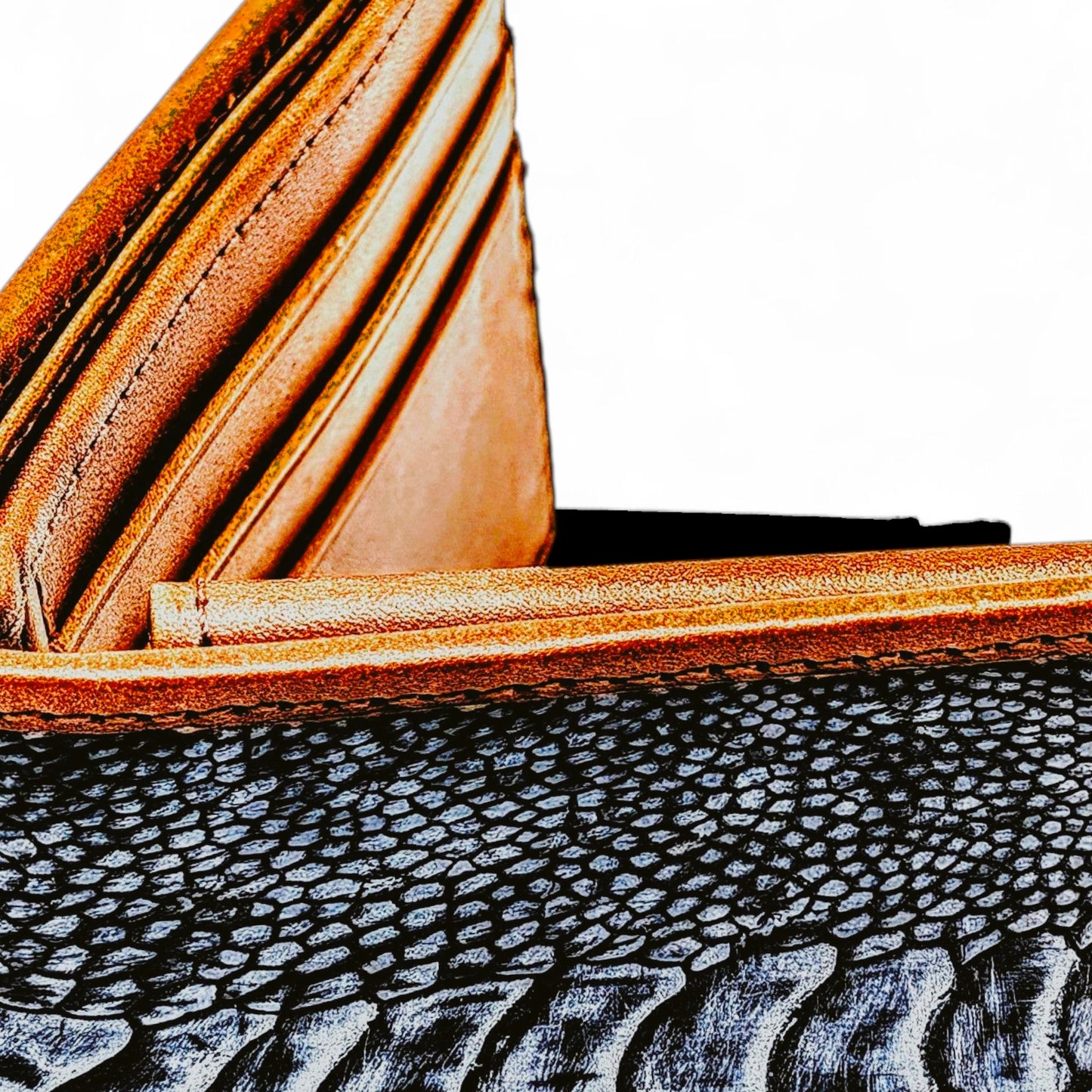 Genuine Ostrich Leg Bifold Wallet – Blue Jean Suede Finish | Handmade by Sobek