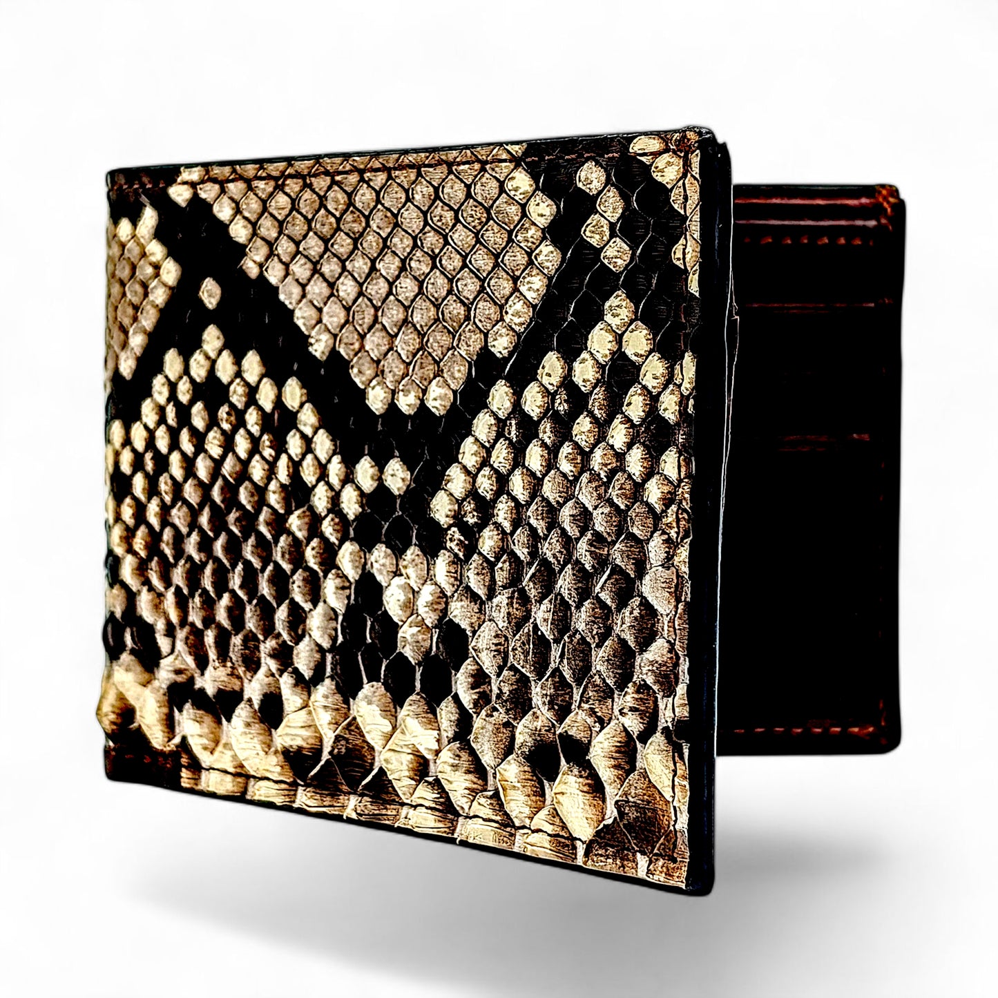 Natural Snakeskin Leather Western Wallet, Bifold Wallet, 6 card slot, Handmade Western Wallet, Cowboy Wallet