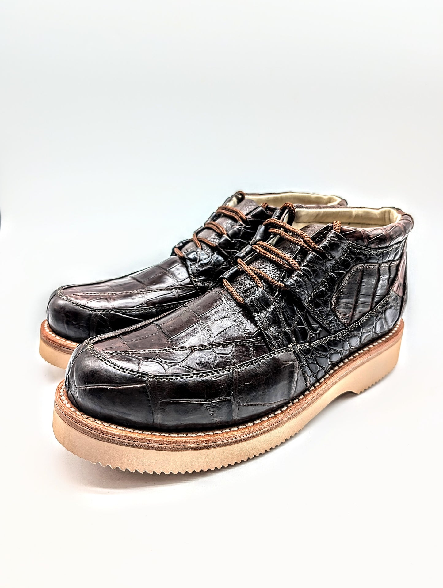 Men's Mahogany Alligator Goodyear Welt Sneaker Boots