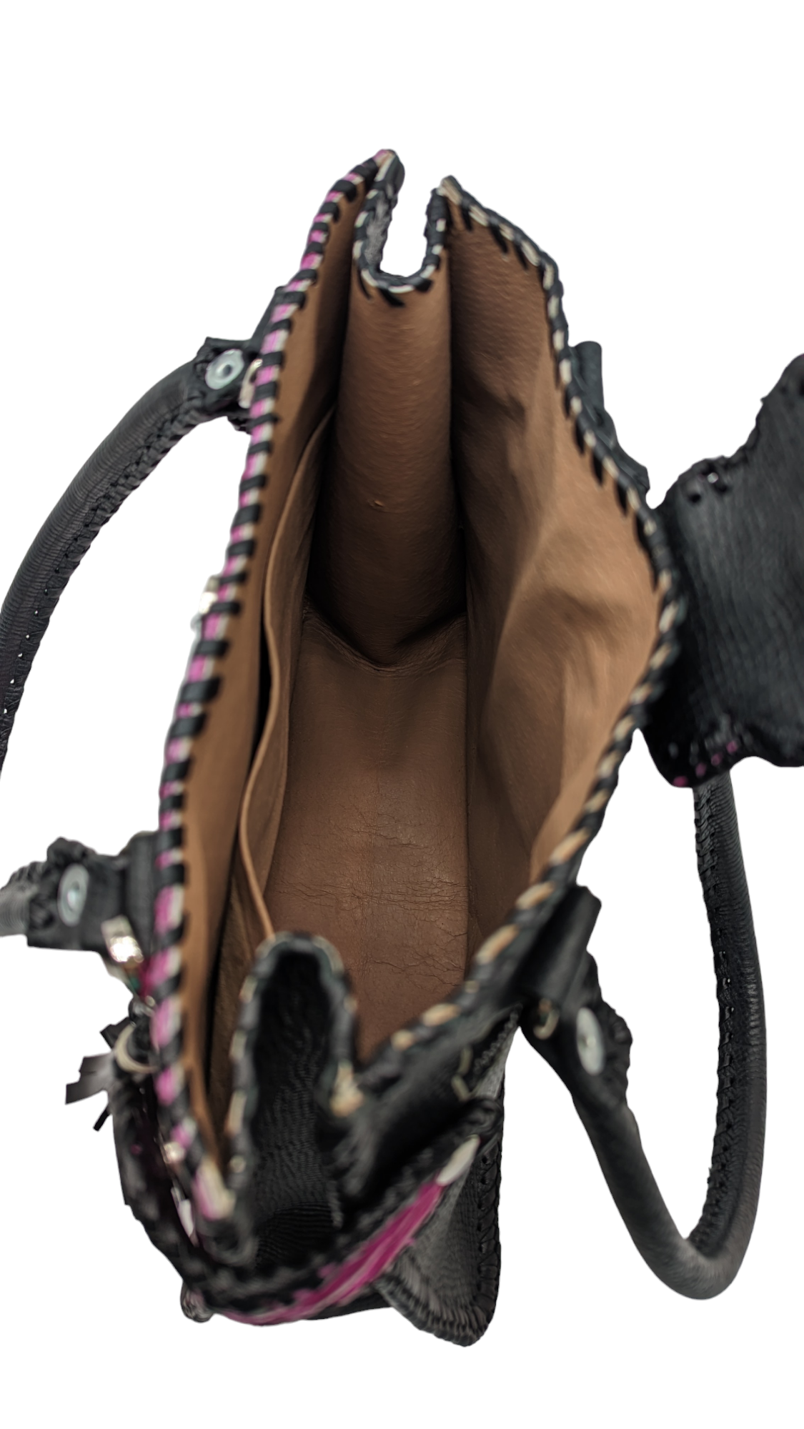 Trifecta Alligator Shoulder Bag in Fuschia