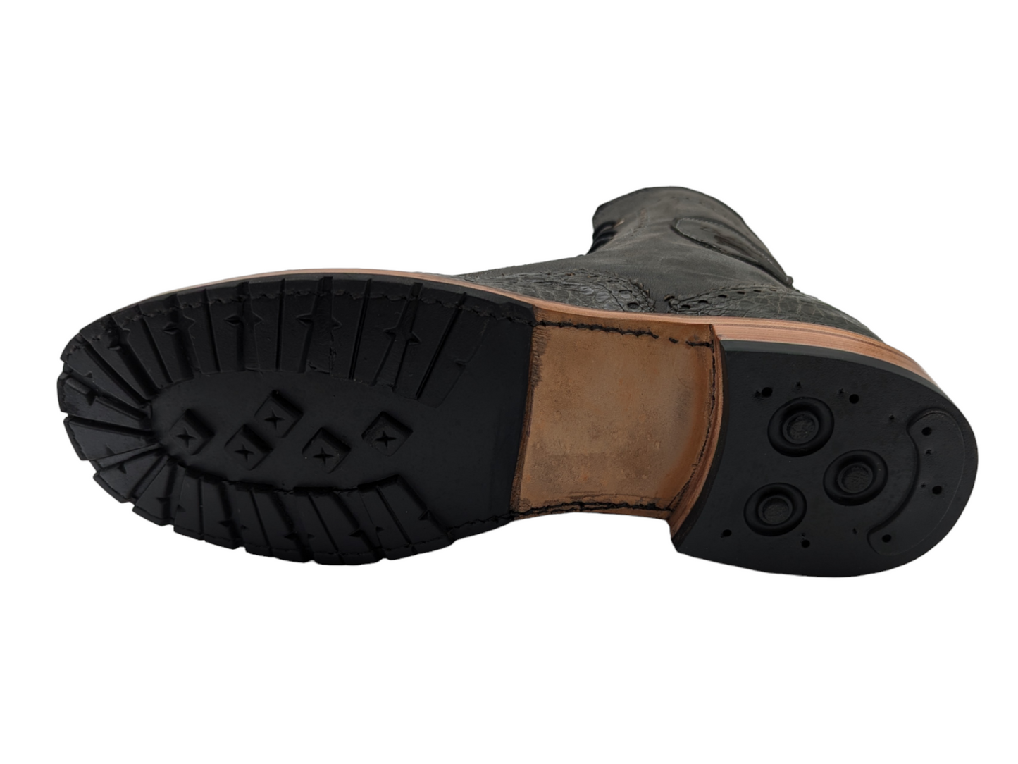 Men’s Alligator Lace-Up Combat Boots – Size 12 | Goodyear Welt | Handmade Exotic Leather Footwear