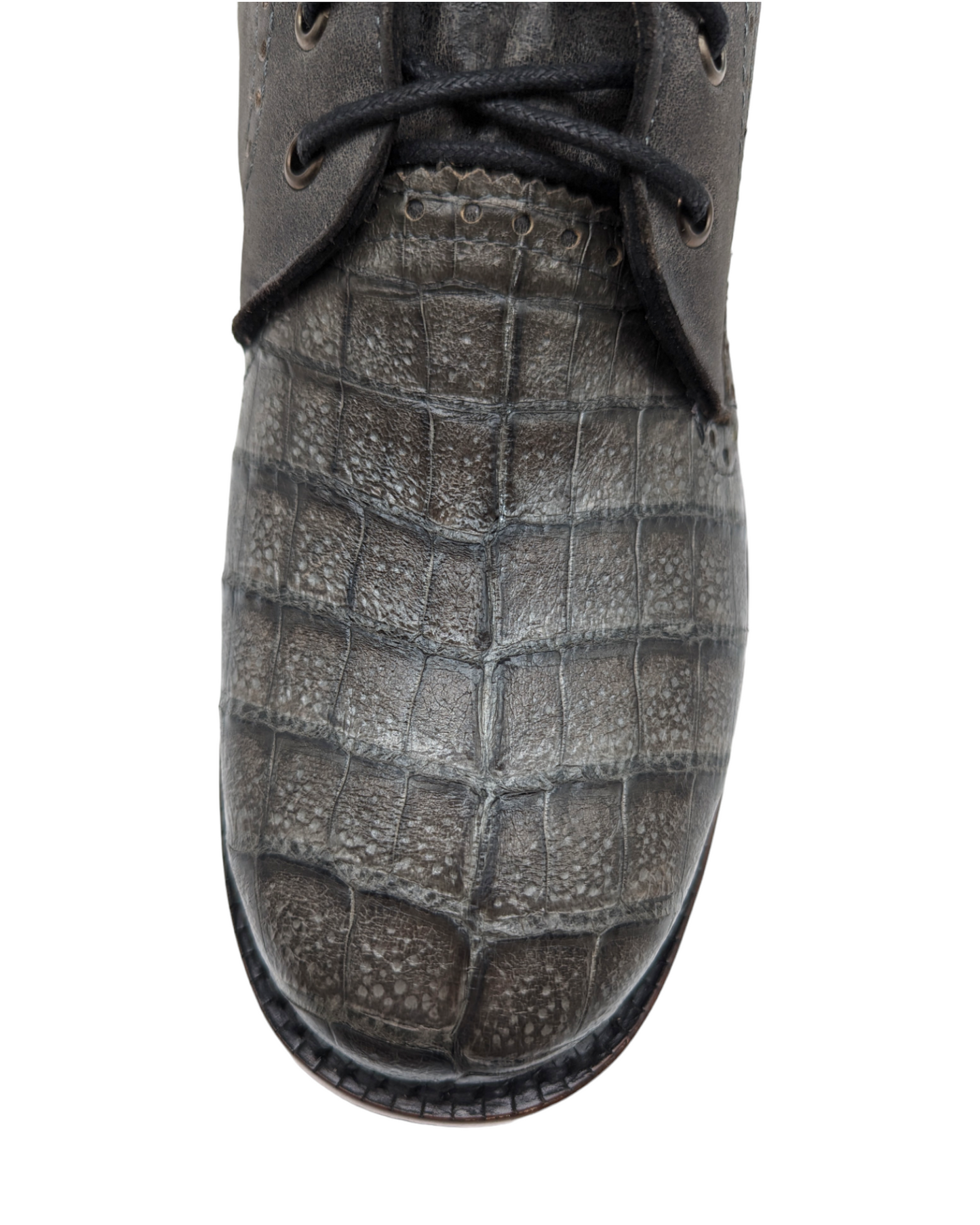 Men’s Alligator Lace-Up Combat Boots – Size 12 | Goodyear Welt | Handmade Exotic Leather Footwear