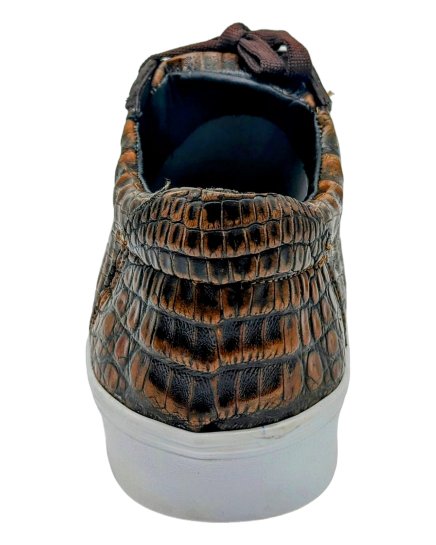 Men's Copper Alligator Luxury Leather Sneakers