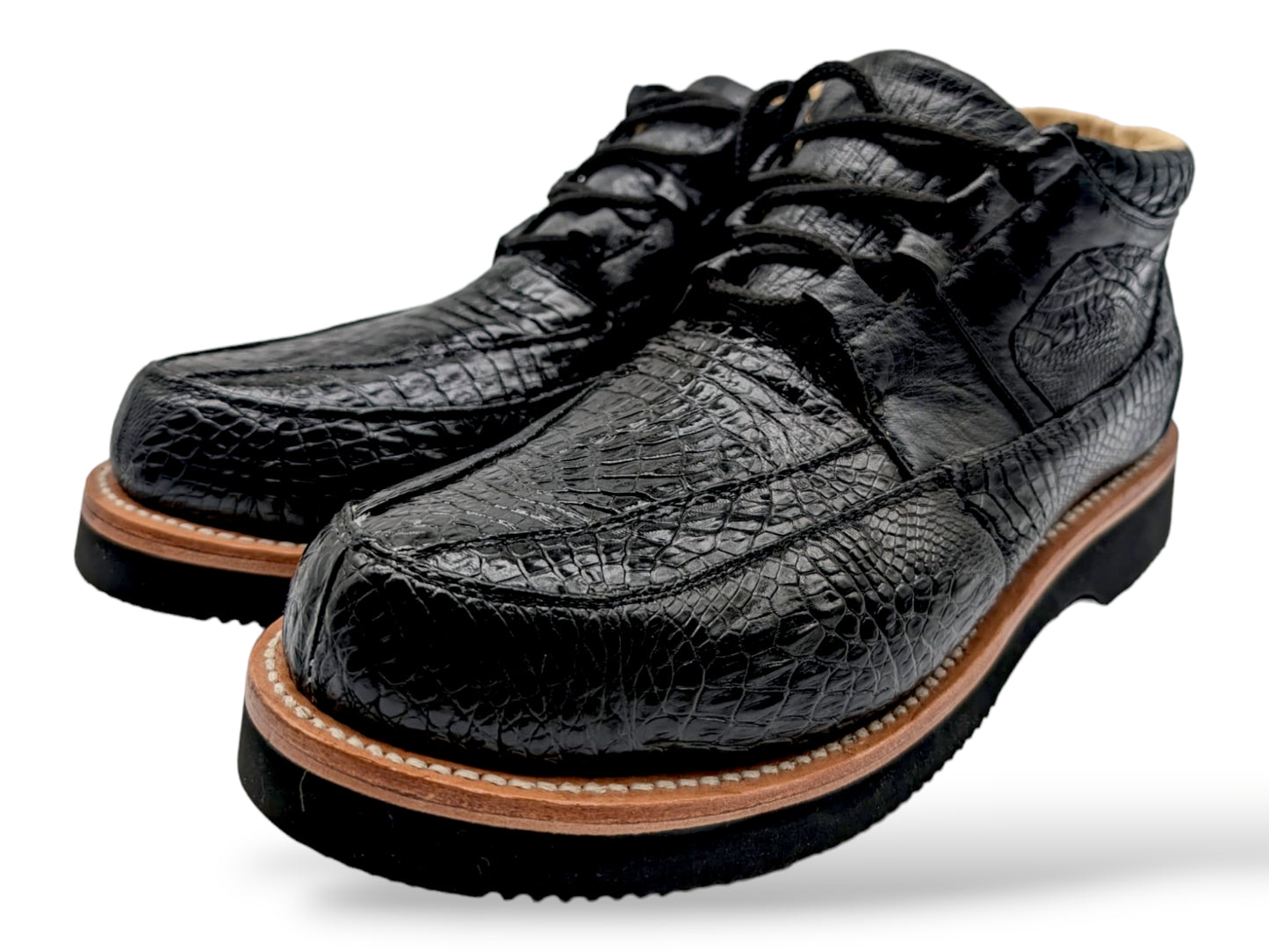 Men's Onyx Alligator Leather Goodyear Welt Sneaker Shoes