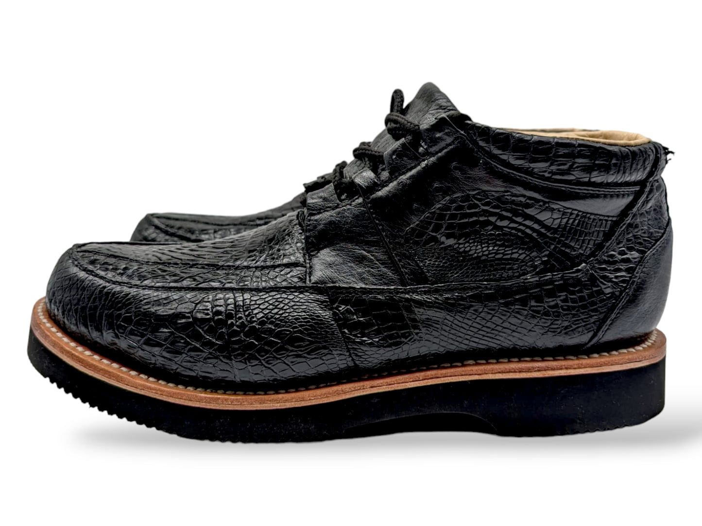 Men's Onyx Alligator Leather Goodyear Welt Sneaker Shoes
