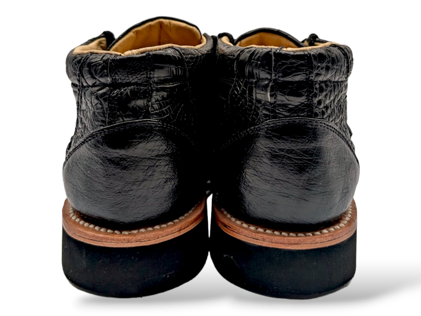 Men's Onyx Alligator Leather Goodyear Welt Sneaker Shoes