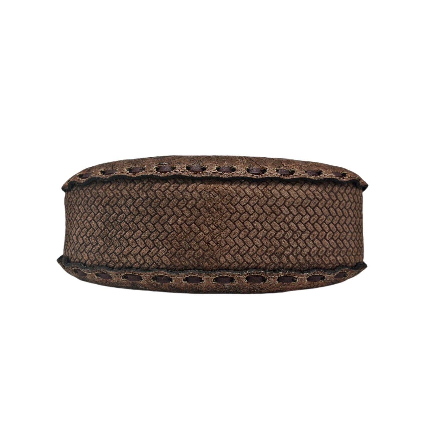 Blossom Floral Tooled Leather Round Top Handle Purse - Sobék