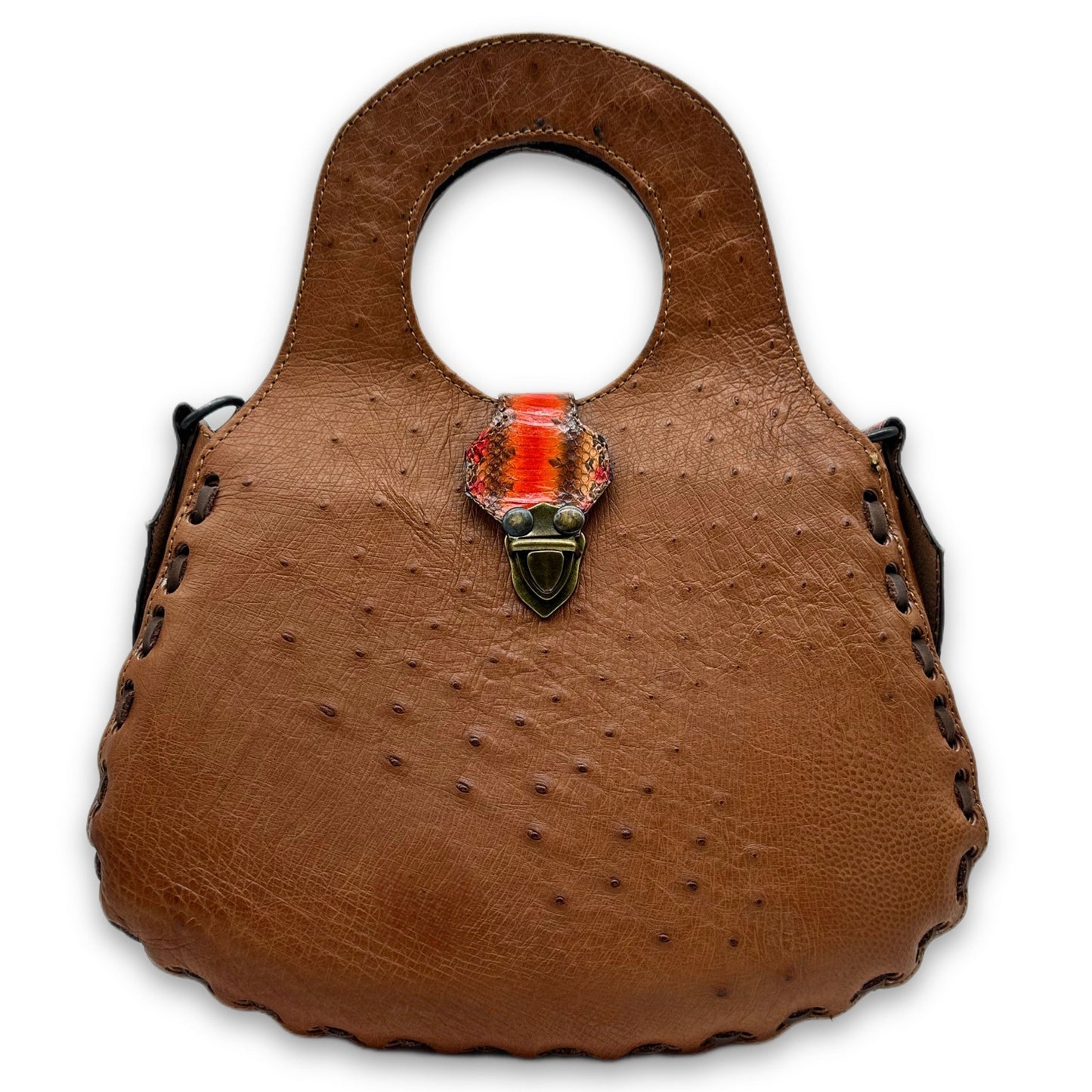 Blossom Tote in Burnt Orange Ostrich - Sobék