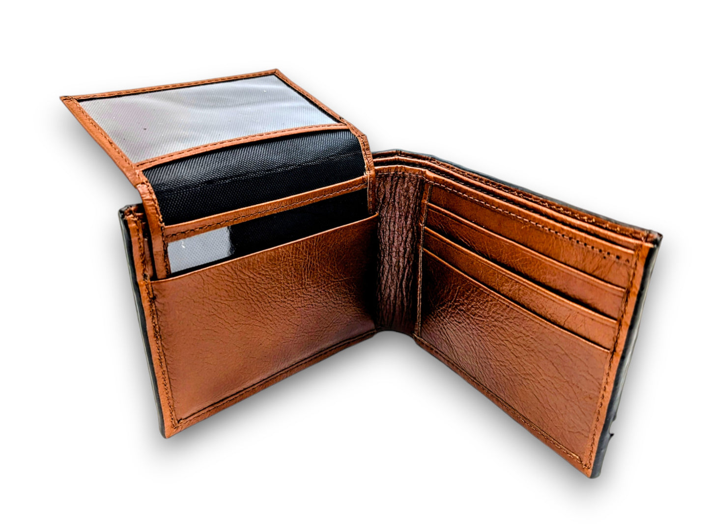 Handmade Alligator Leather Western Bifold Wallet, 4 card slot, Window ID card holder, Handmade Western Cowboy Wallet