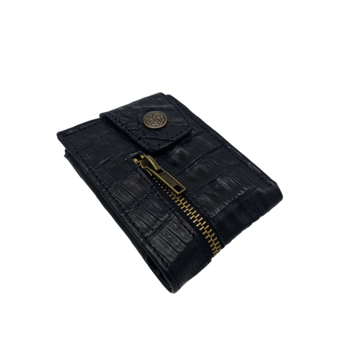 front zipper alligator wallet