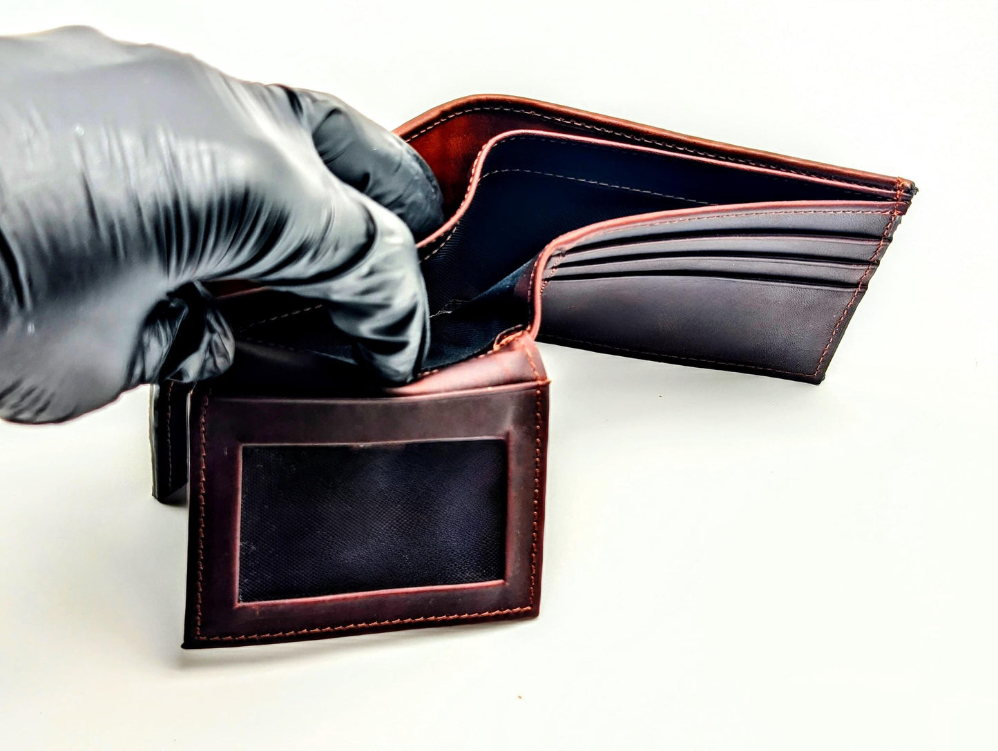 Men's Handmade Snakeskin Billfold Wallet with Window ID Exotic Leather, 6 Card Slots, Dual Bill Compartment, Slim Wallet, Gift for him