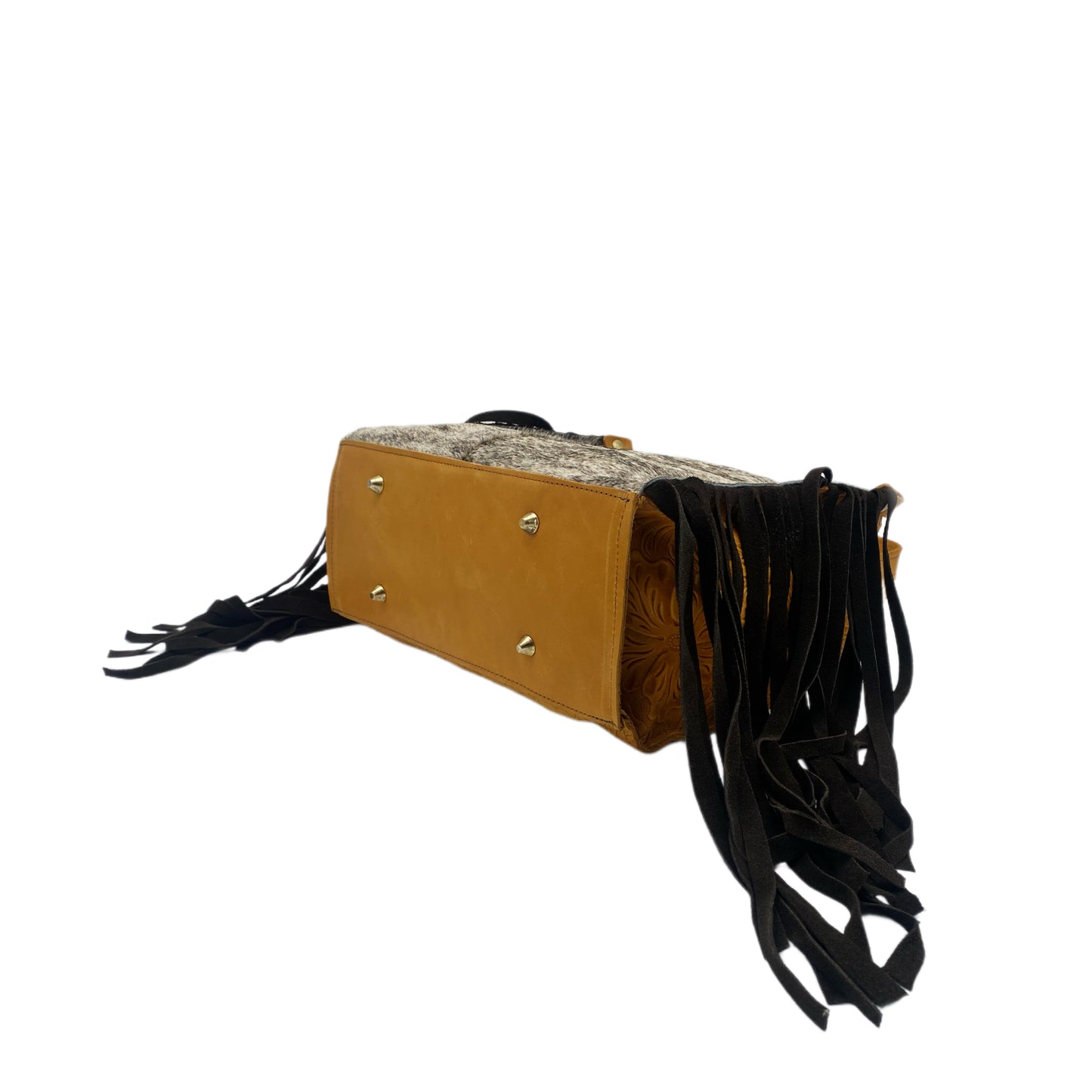 Outlaw Duotone Cowhide Fringe Crossbody Tote