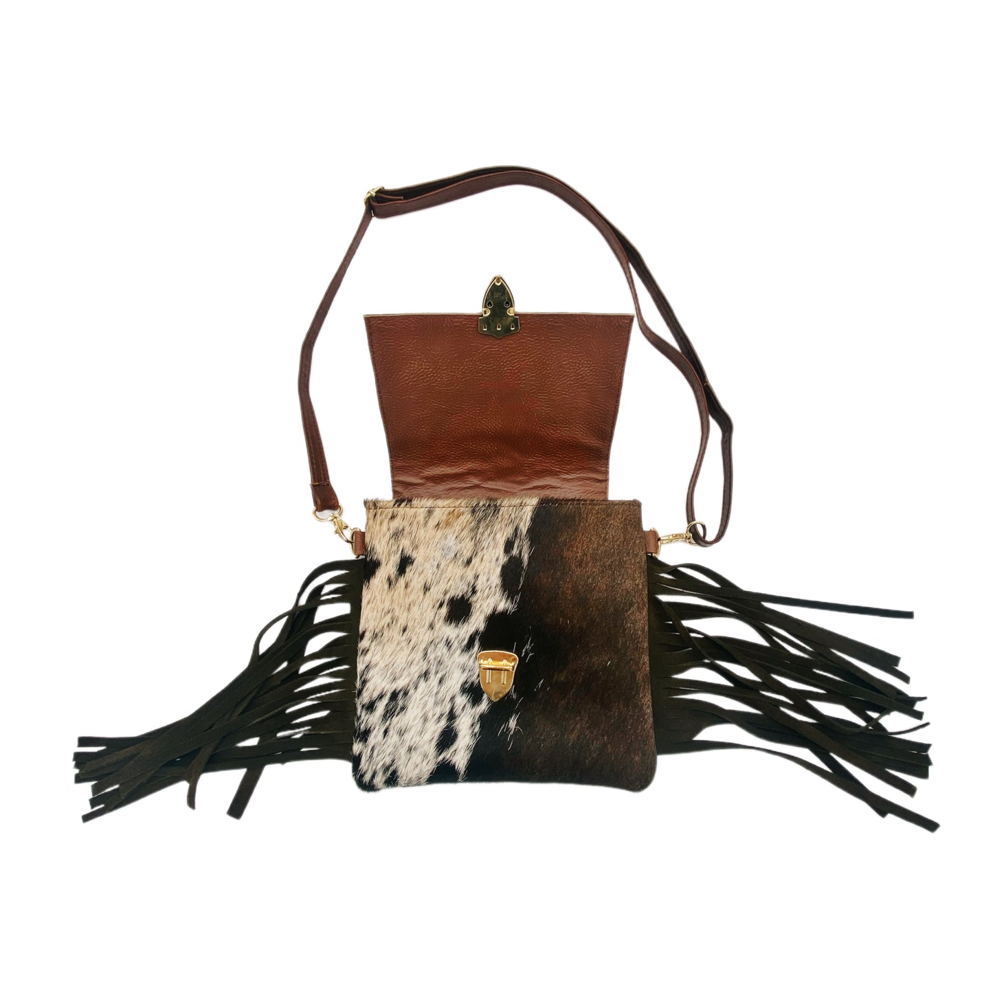 Fleurbleu Mini Floral Tooled Leather Cowhide Fringe Purse