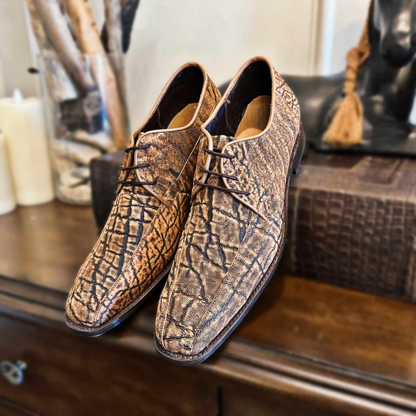 elephant leather oxfords