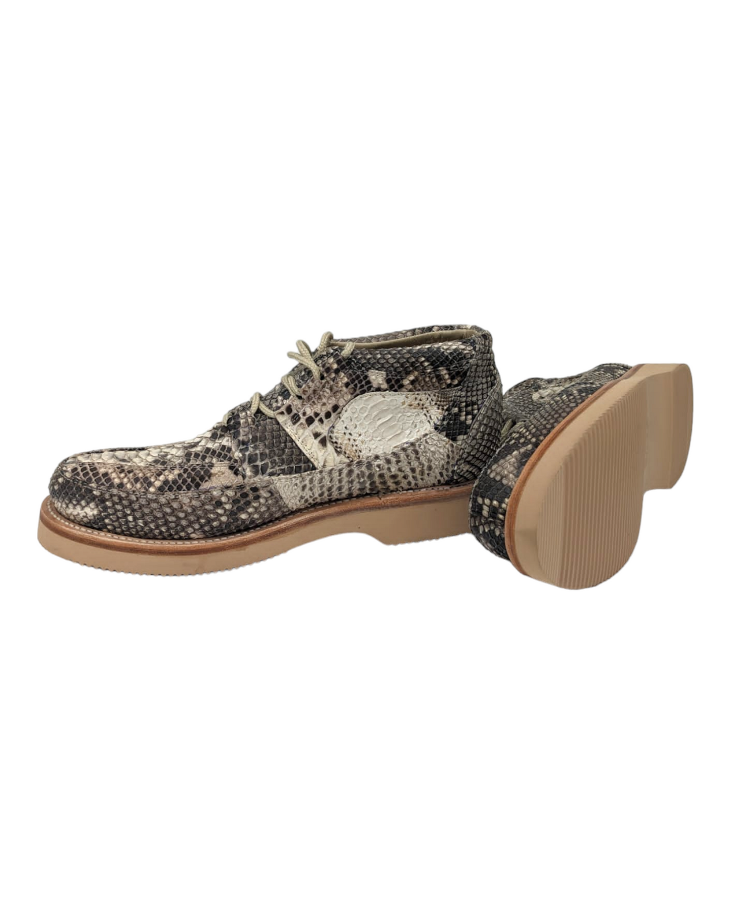 Men's Natural Snakeskin Sneaker Boots