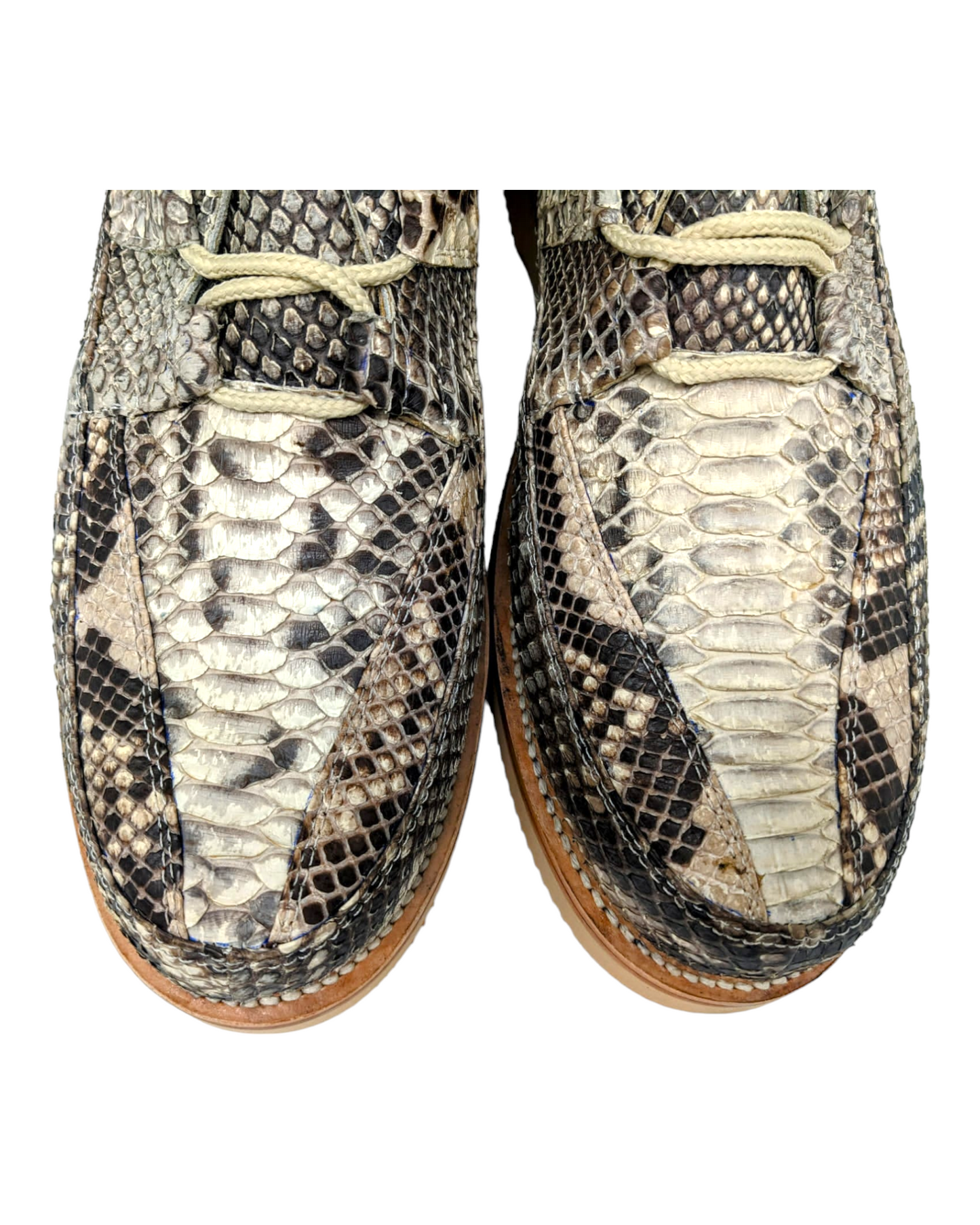 Men's Natural Snakeskin Sneaker Boots