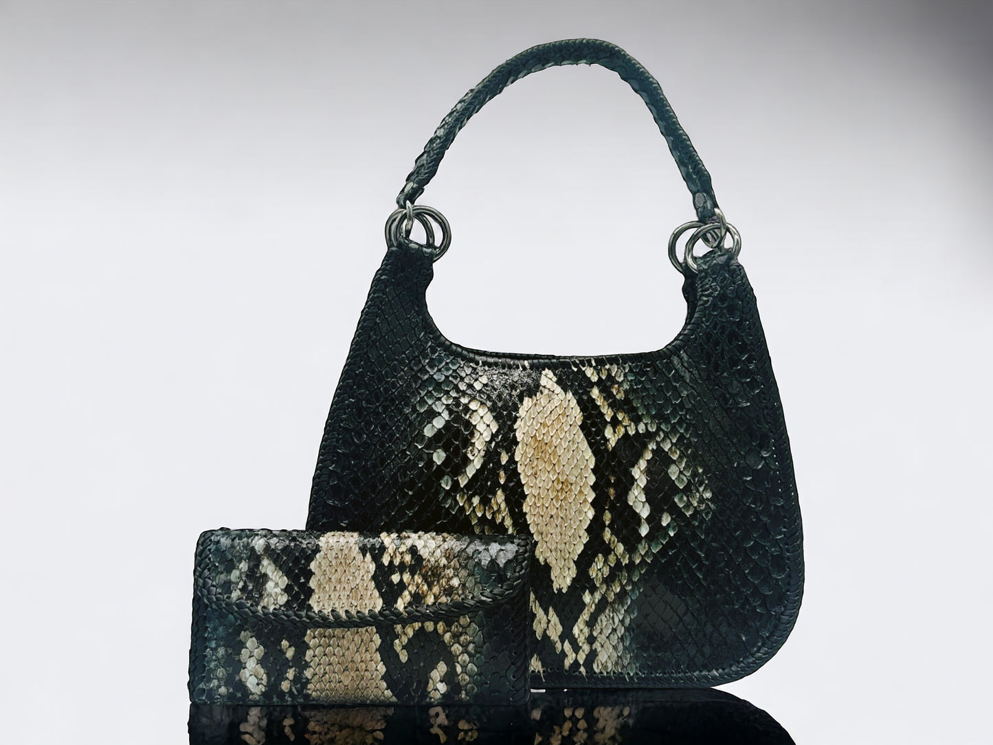 Midnight Ombre Hobo Snakeskin Bag