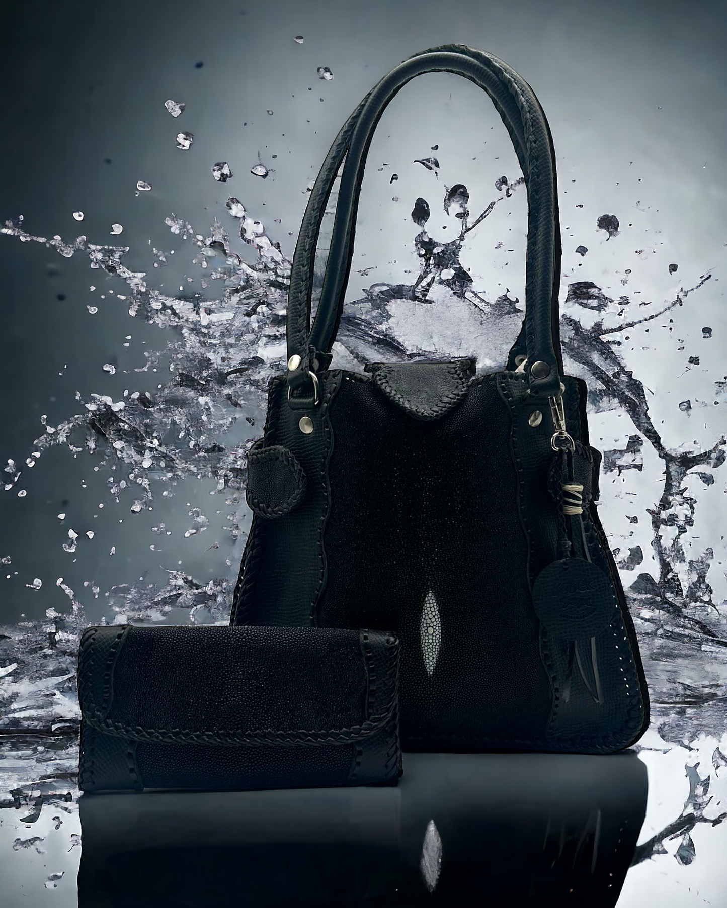 Trifecta Stingray Leather Shoulder Bag