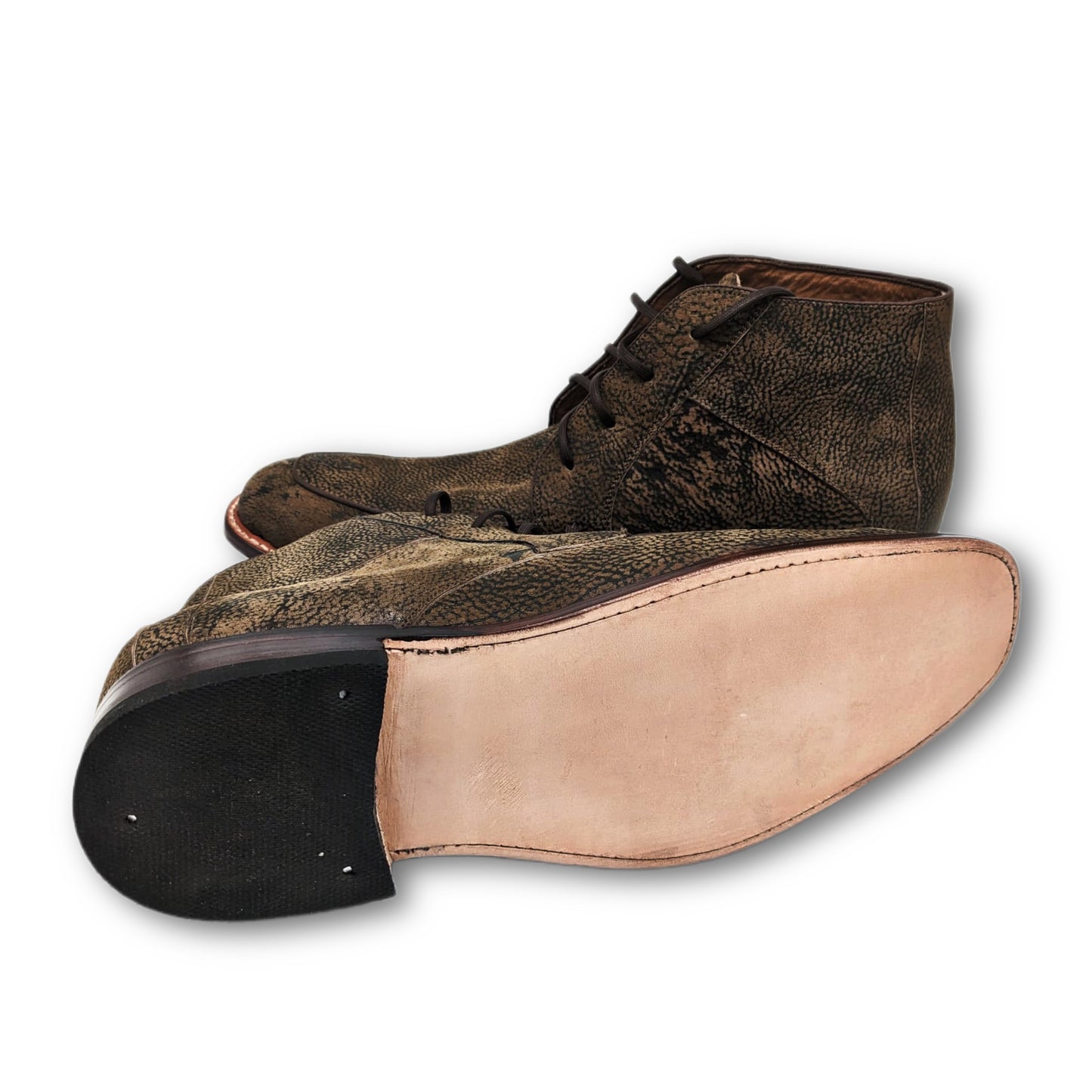 Trekker Giraffe Leather Hide Lace-Up Chukka Boots