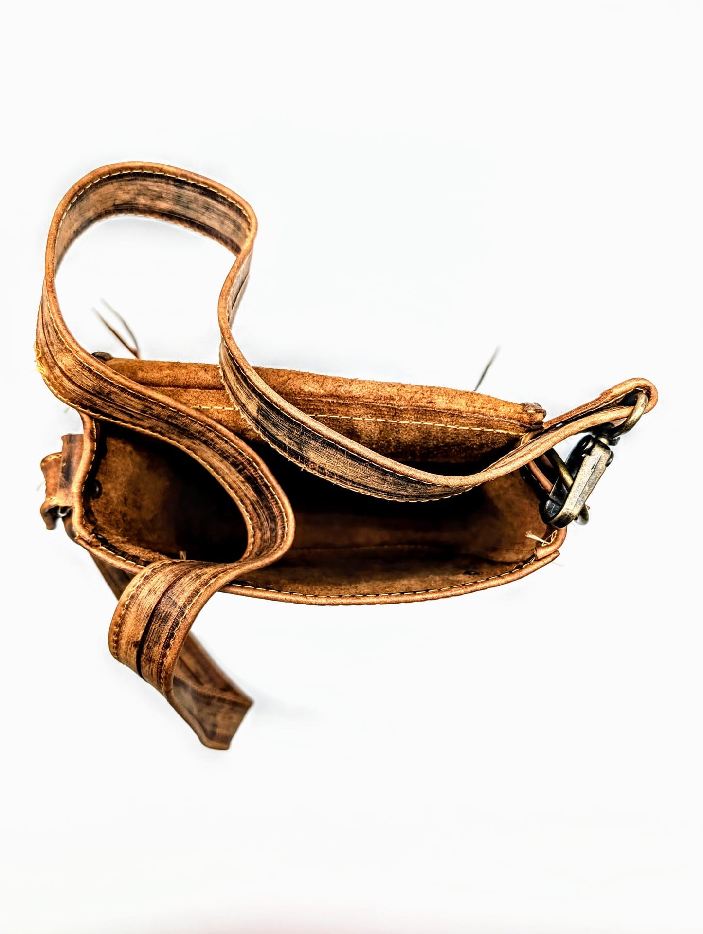 Bohemian Alligator Hornback Leather Hip Bag with Beaded Tassels