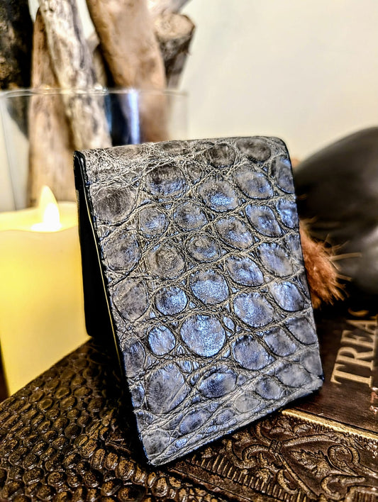 Greystone Alligator Leather Western Wallet, Bifold Wallet, 6 card slot, Handmade Western Wallet, Cowboy Wallet