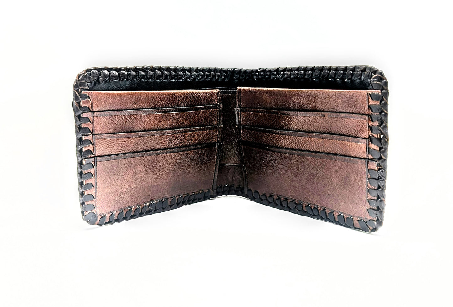 Lizard Leather Whipstitch Bifold Wallet, Bifold, 6 Card  Slot, Cowboy Western Wallet, Men's Wallet, Leather Wallet