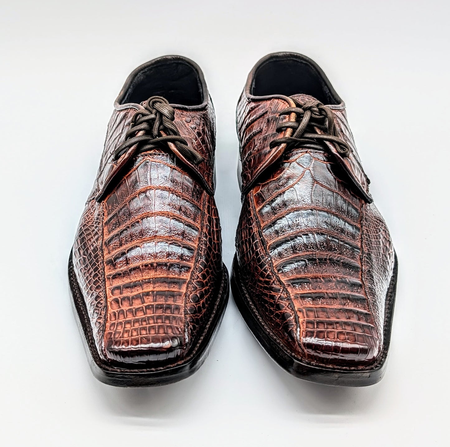 Handmade Alligator Leather Oxford Dress Shoes Tobacco Brown