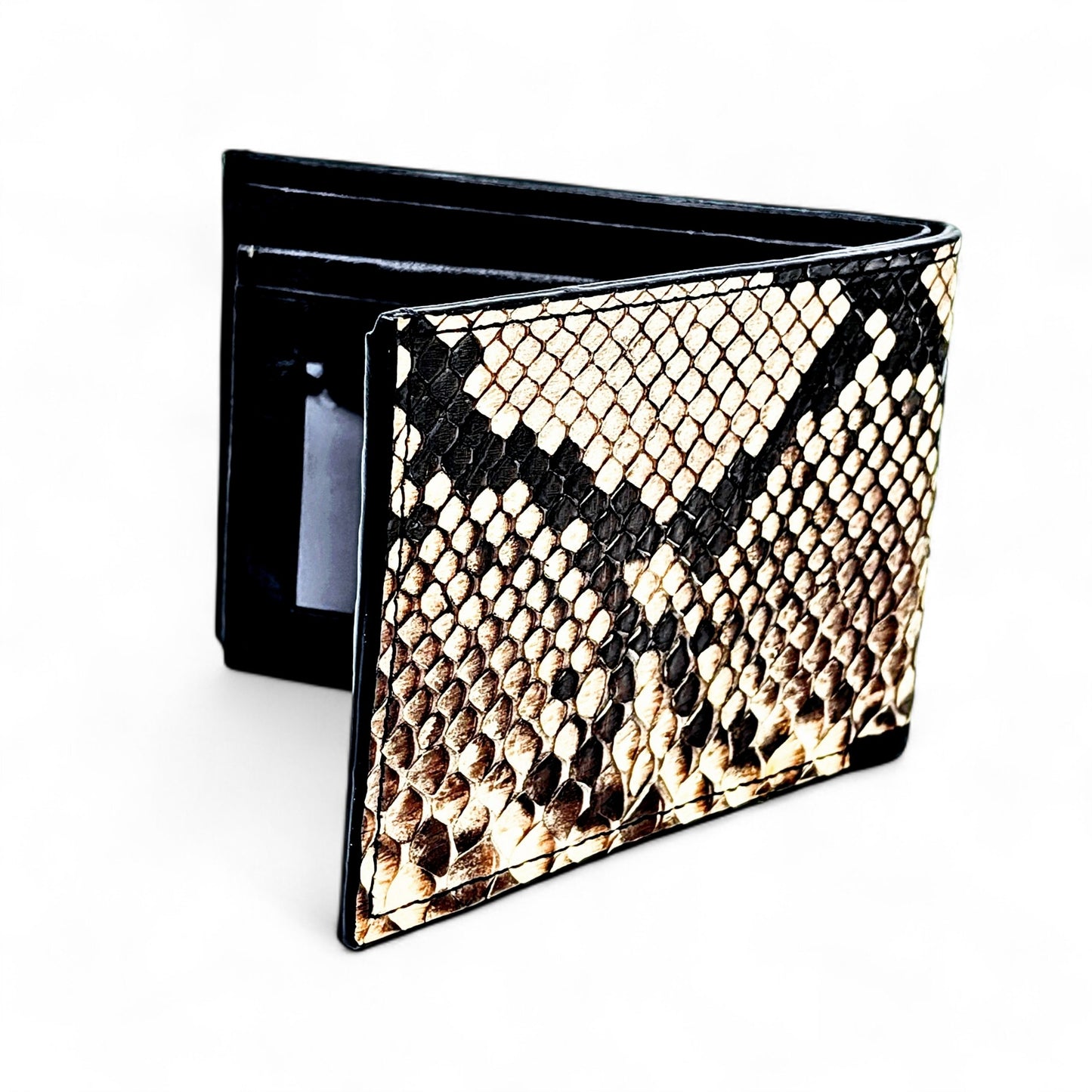 Natural Snakeskin Leather Western Wallet, Bifold Wallet, 6 card slot, Handmade Western Wallet, Cowboy Wallet