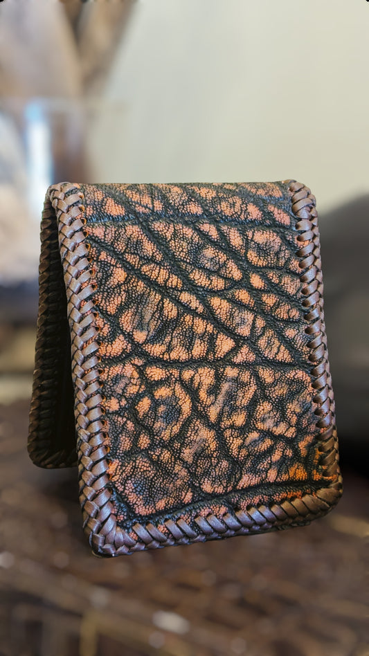 Wood Ember Elephant Leather Wallet