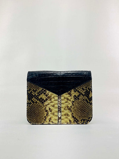 Scarab Snakeskin Crocodile Crossbody Bag