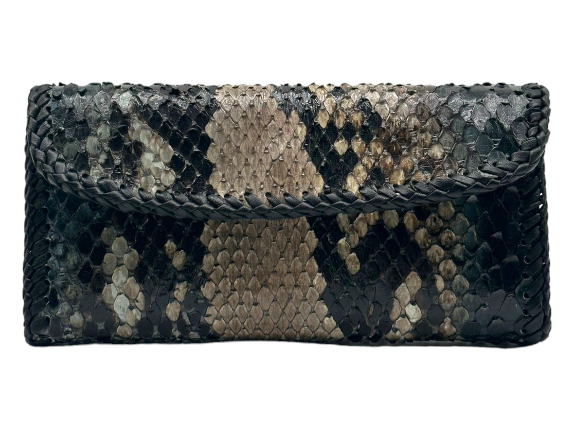 snakeskin clutch